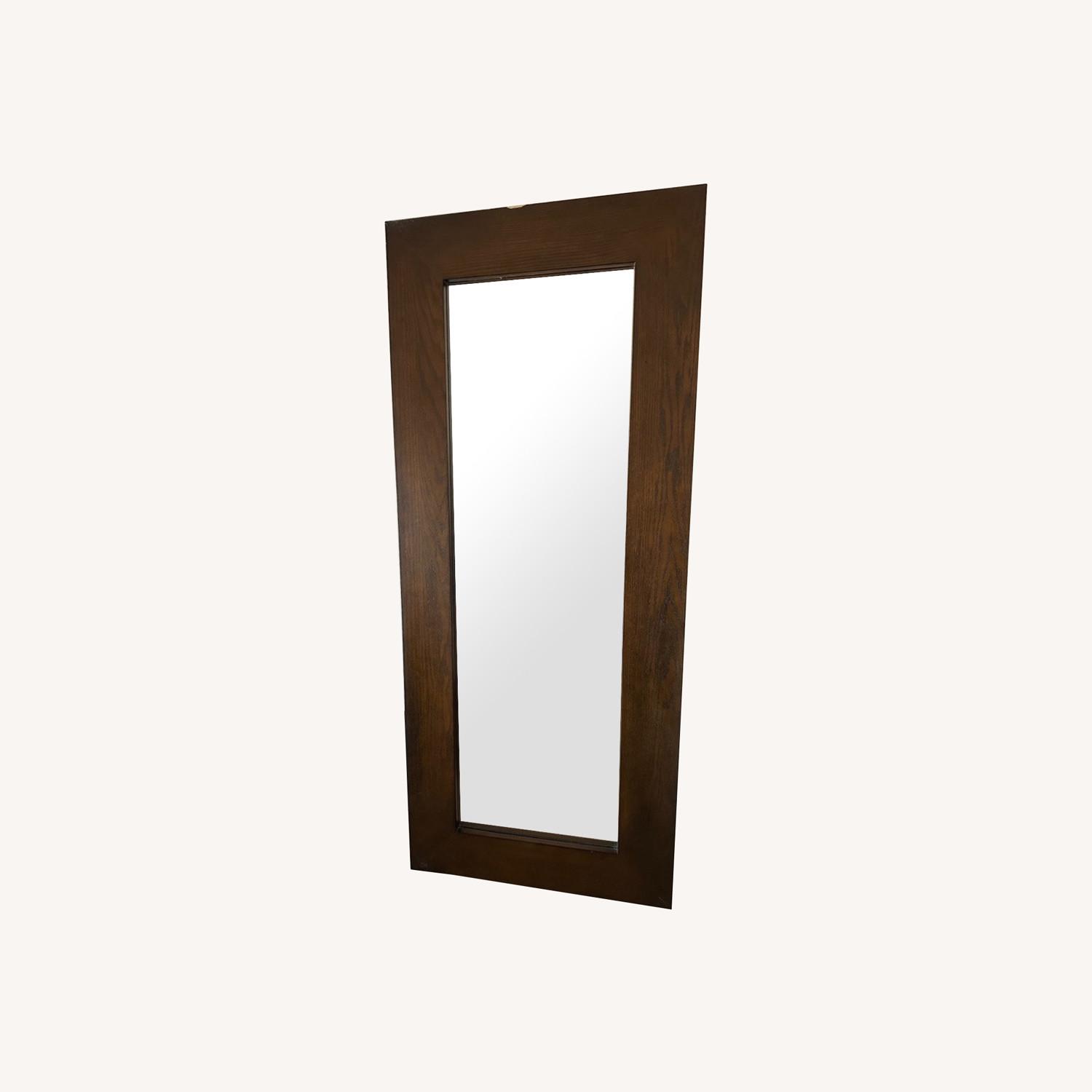 West Elm Dark Wood Frame Floor Mirror - image-0