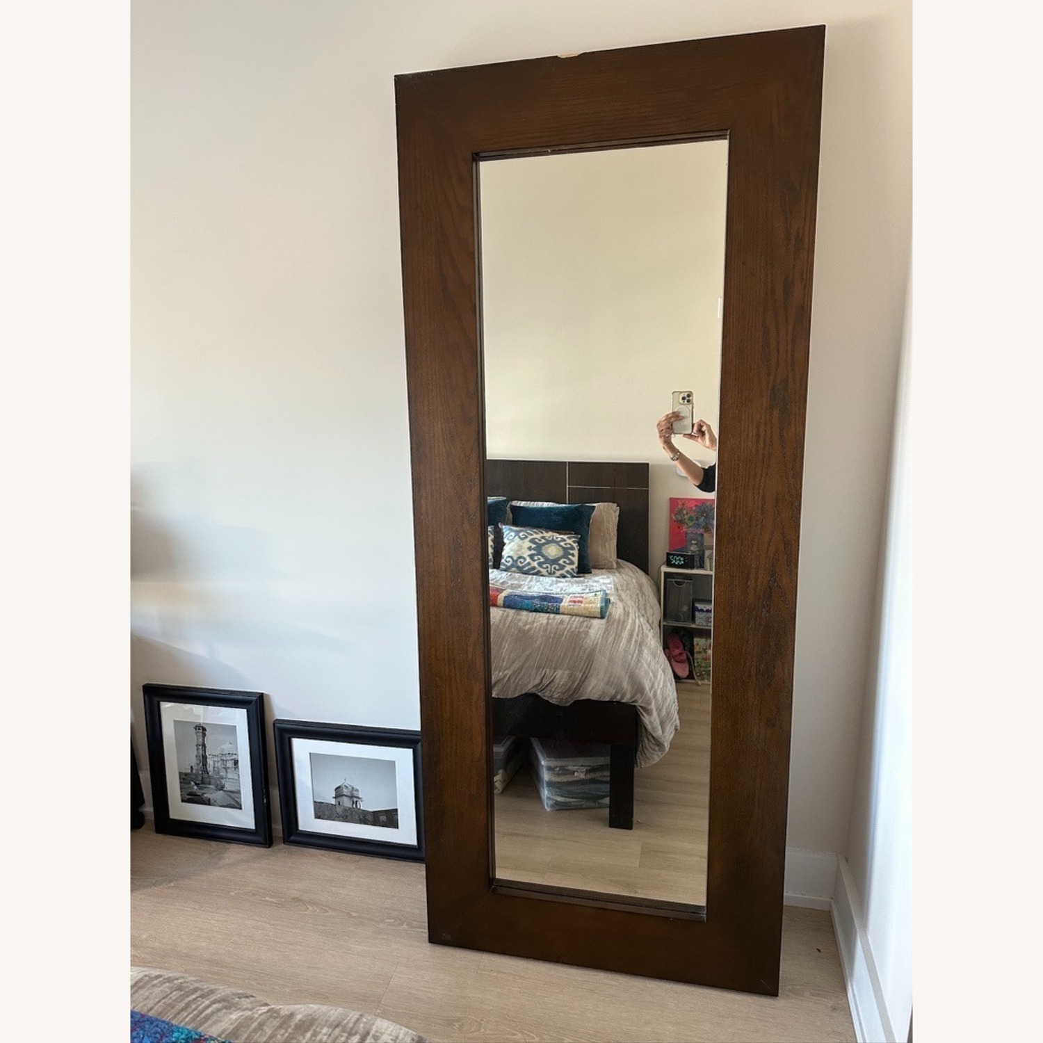 West Elm Dark Wood Frame Floor Mirror - image-2