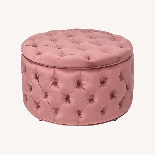 Used Amazon Joveco Pink Suade Ottoman  for sale on AptDeco