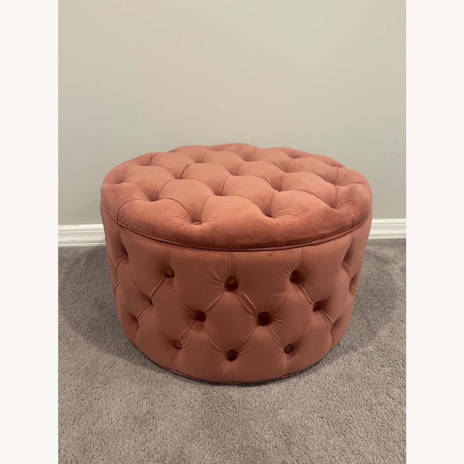 Amazon Joveco Pink Suade Ottoman  - image-1