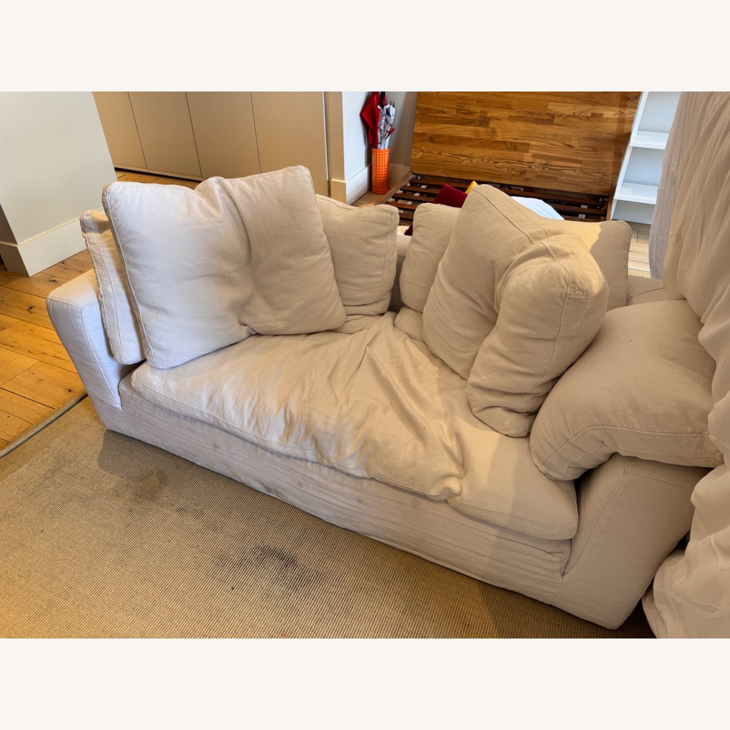 Restoration Hardware Cloud Linen Loveseat - image-1
