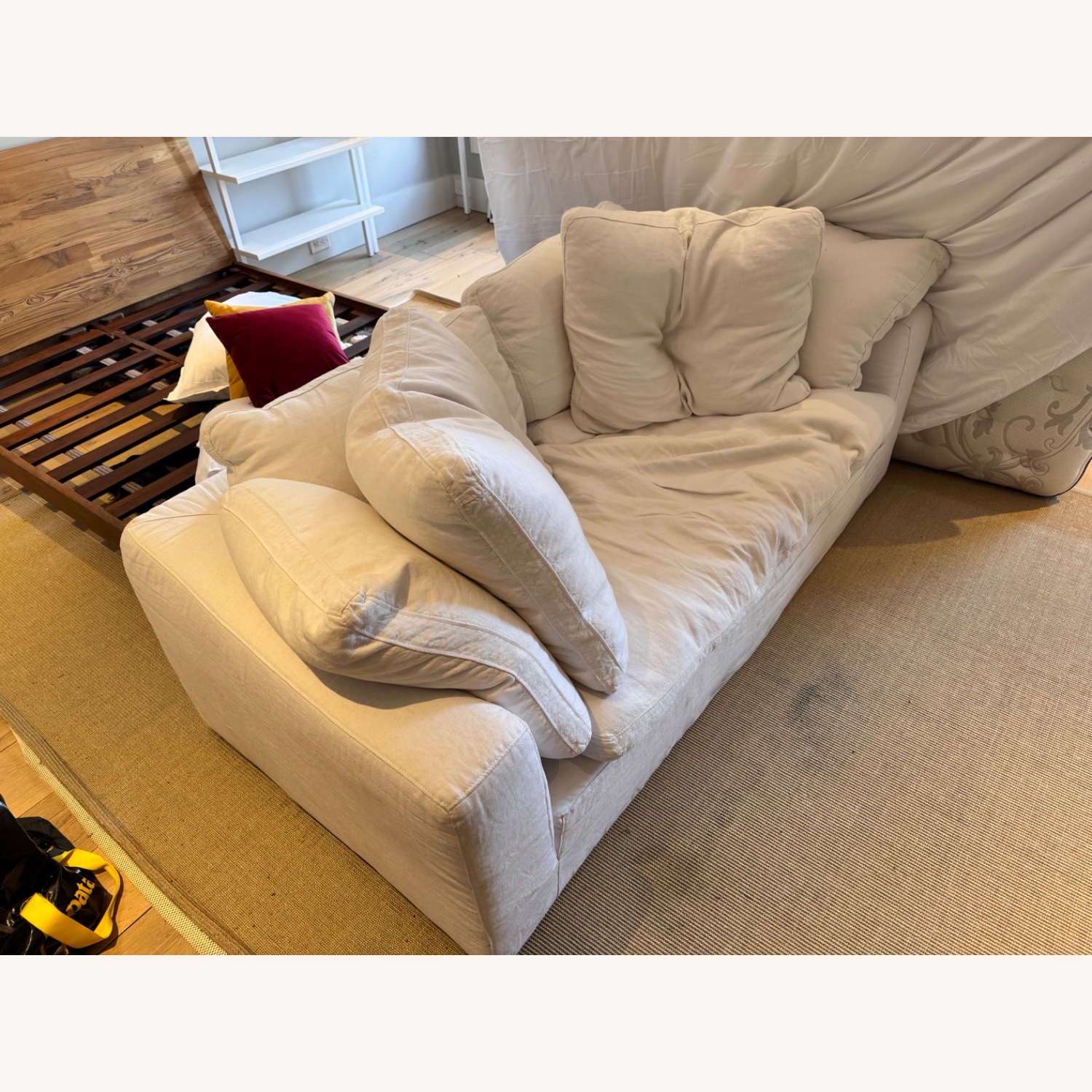 Restoration Hardware Cloud Linen Loveseat - image-3
