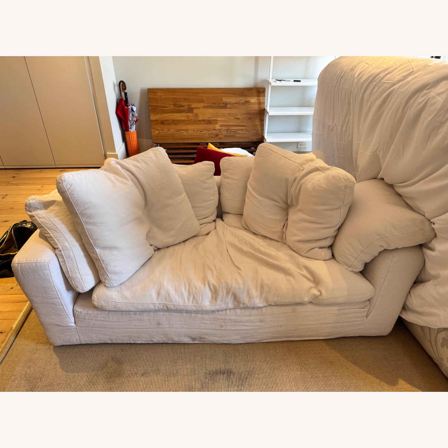 Restoration Hardware Cloud Linen Loveseat - image-2