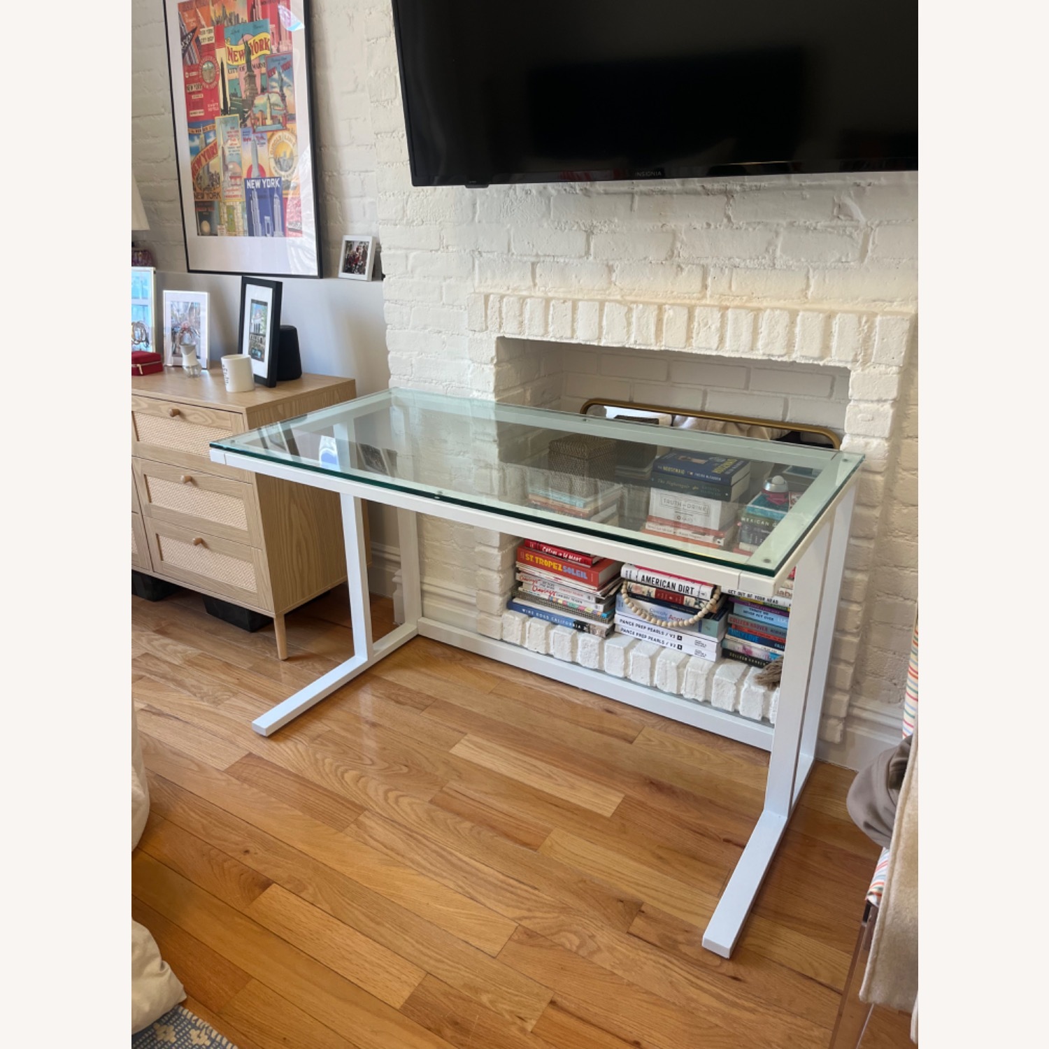 Crate & Barrel Glass Pilsen Desk - AptDeco