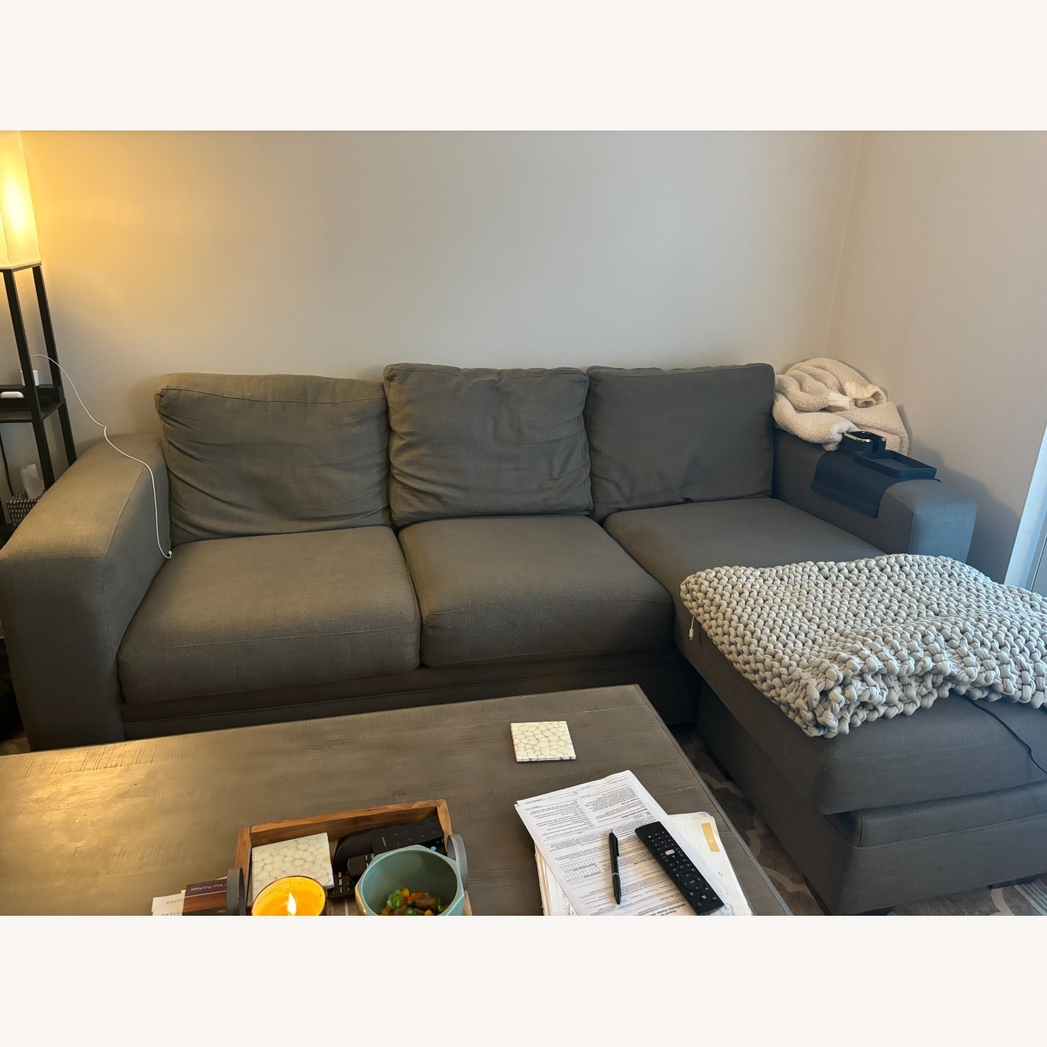 Farron Chenille Reversible Sofa Chaise - image-4