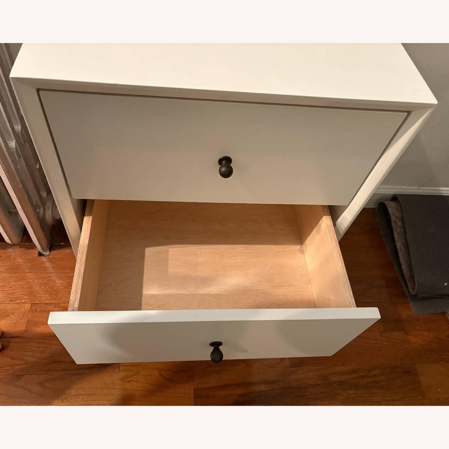 White Mid-Century Modern Nightstand - image-4