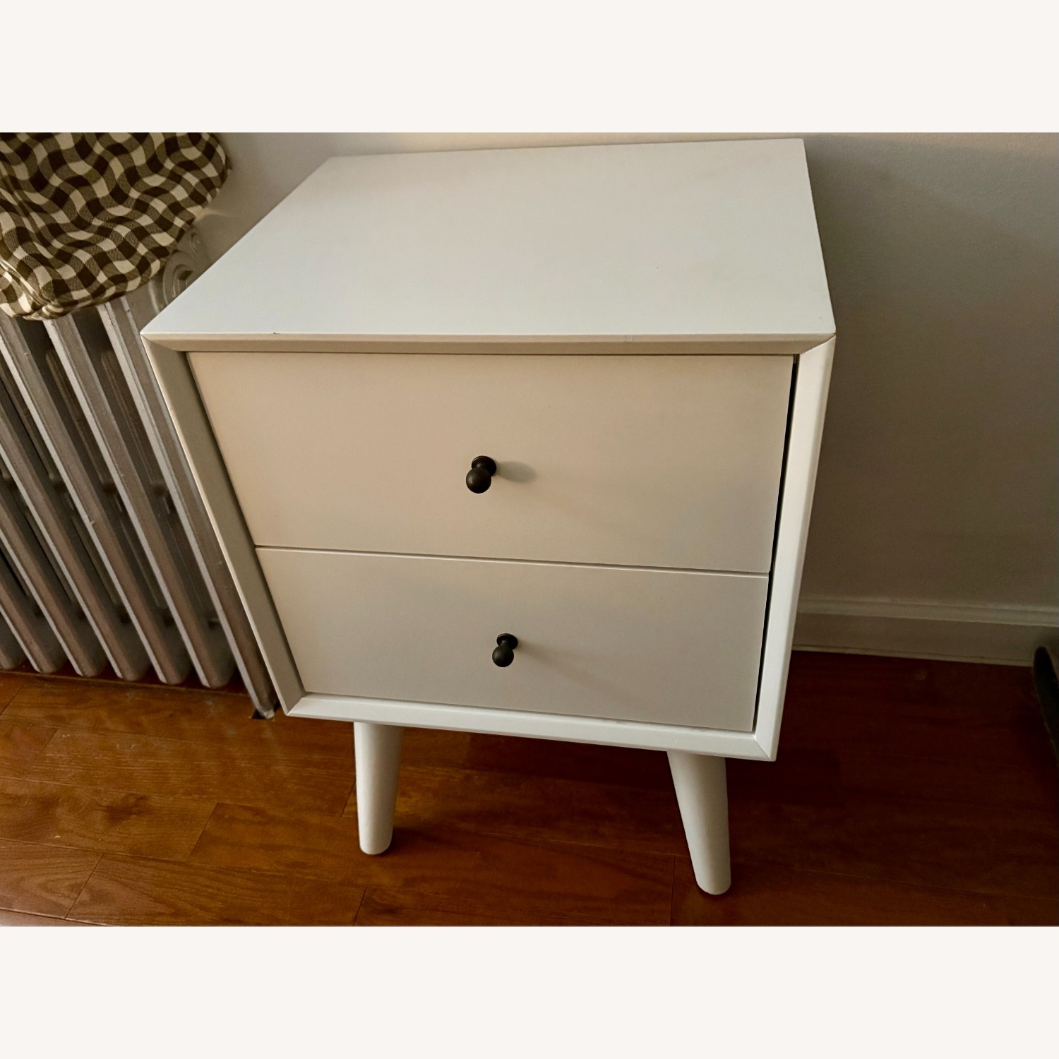 White Mid-Century Modern Nightstand - image-2