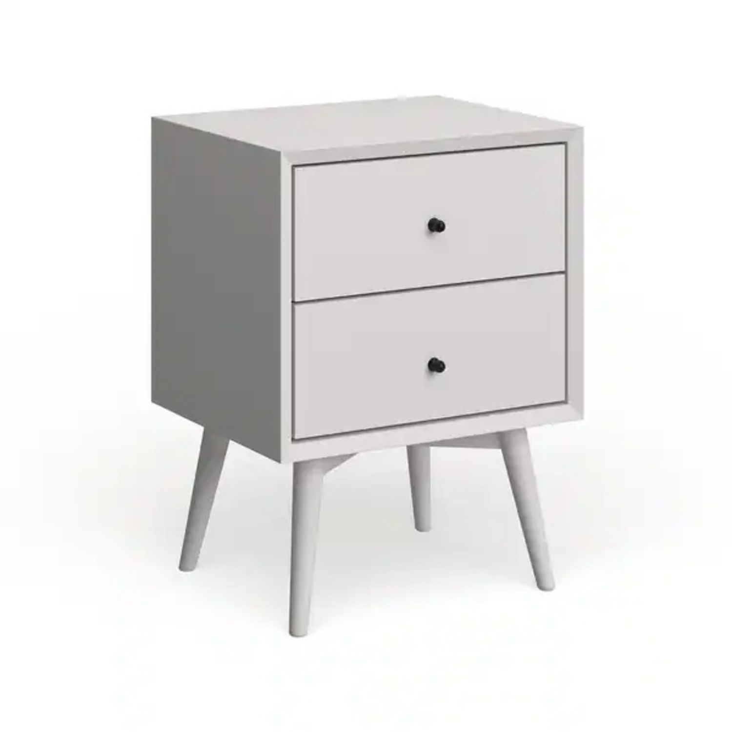 White Mid-Century Modern Nightstand - image-5