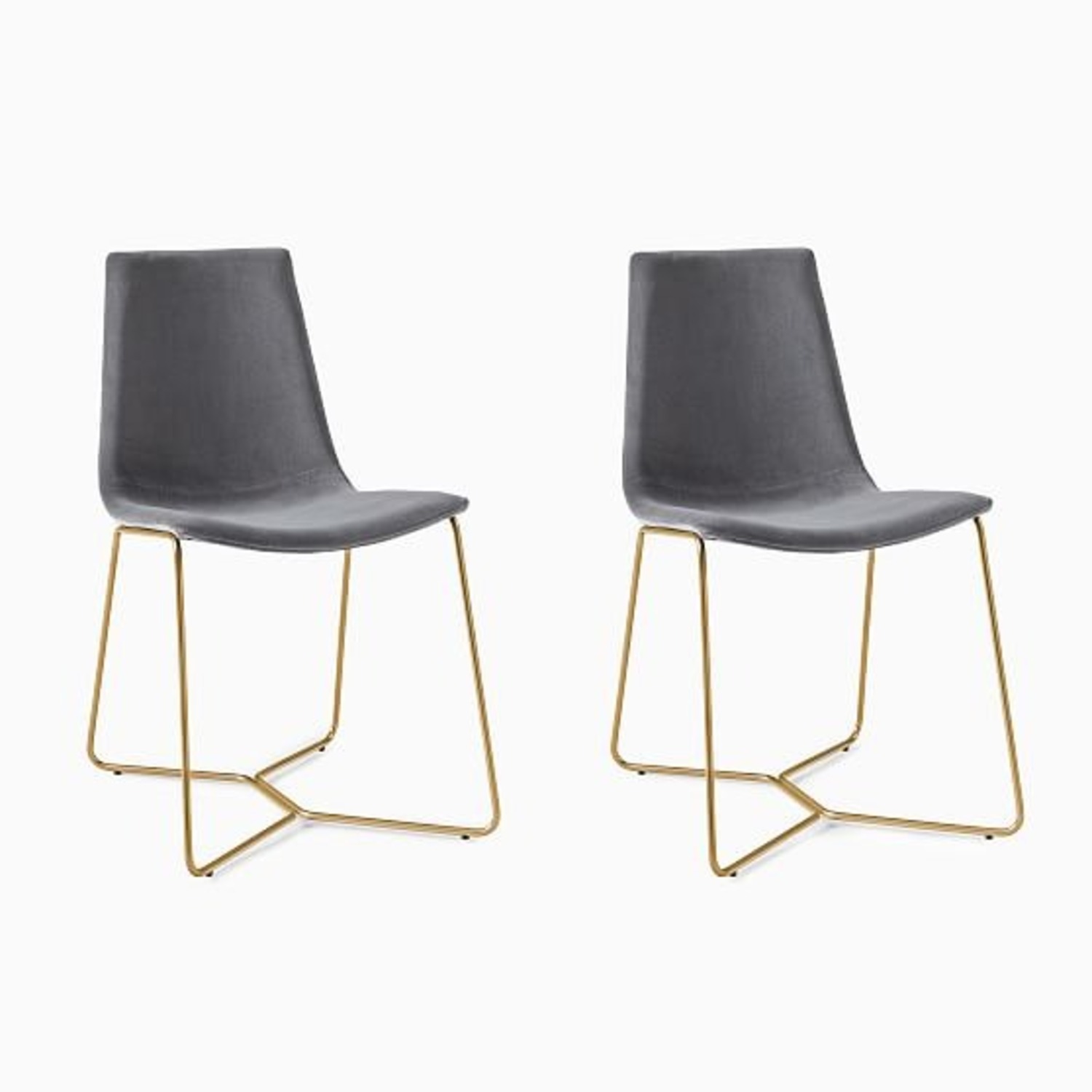 West Elm Slope Dining Chairs Set of 2 - image-1