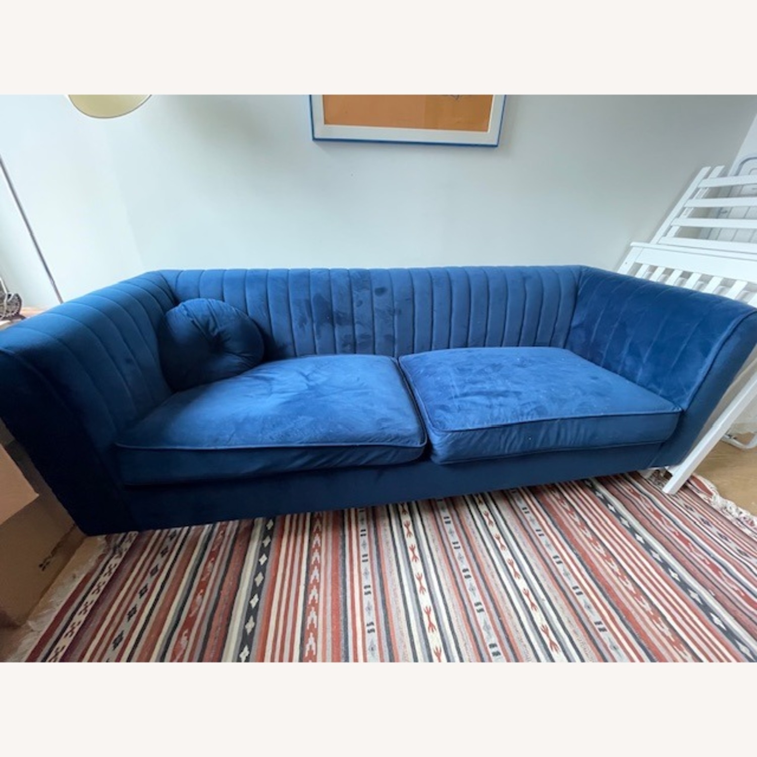 Blue Velvet Sofa - image-2