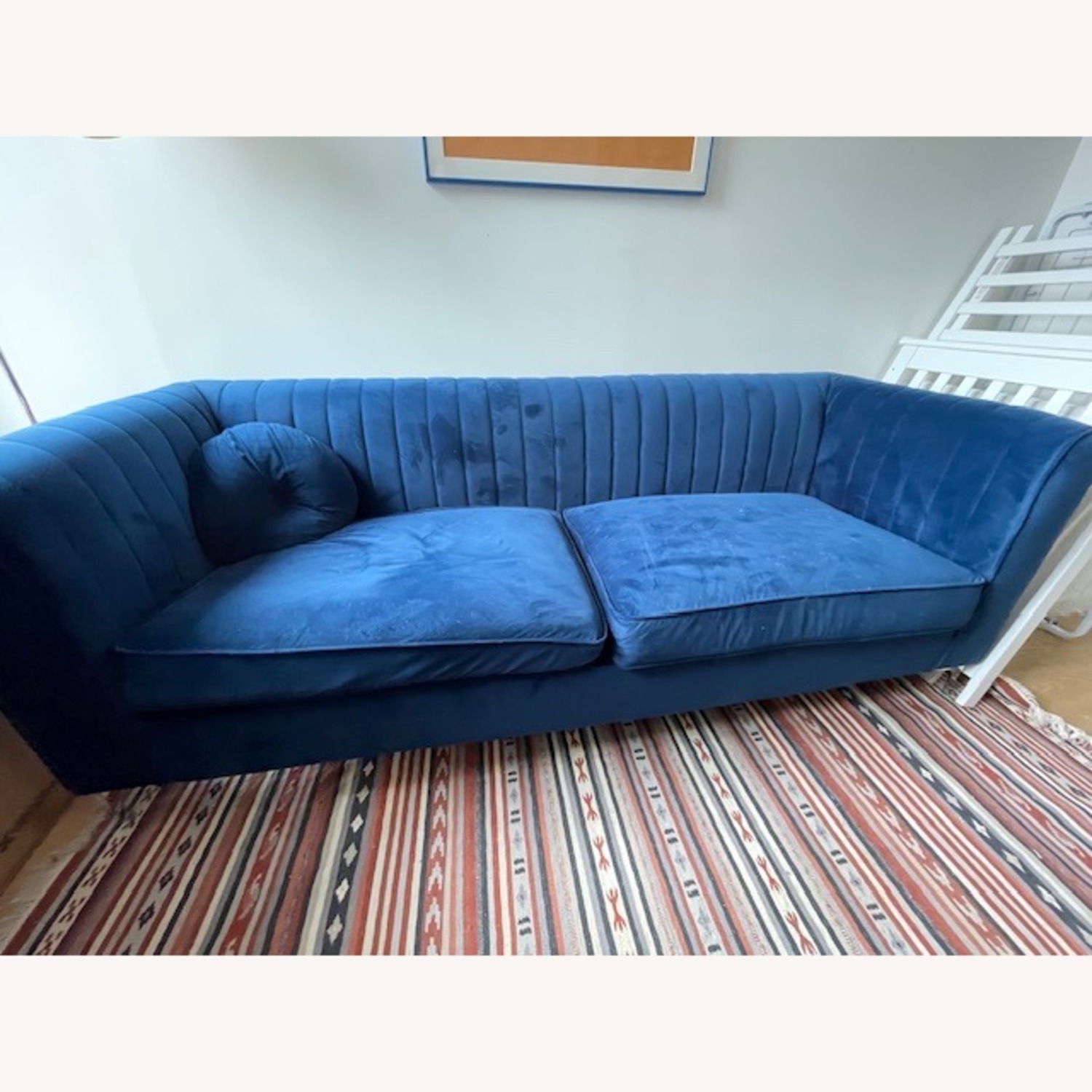 Blue Velvet Sofa - image-1