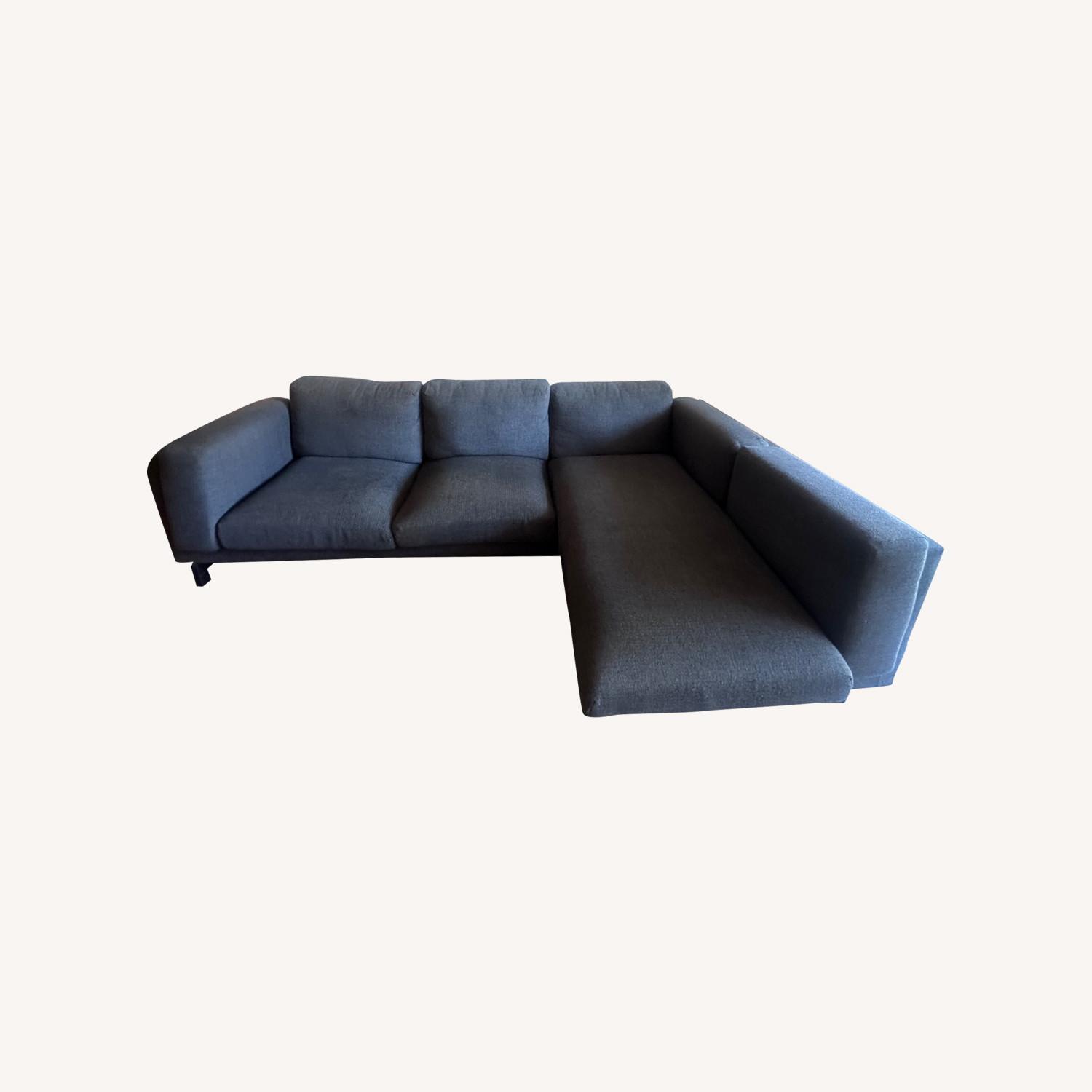 IKEA Sofa with Chaise and 2 Footstools - image-0