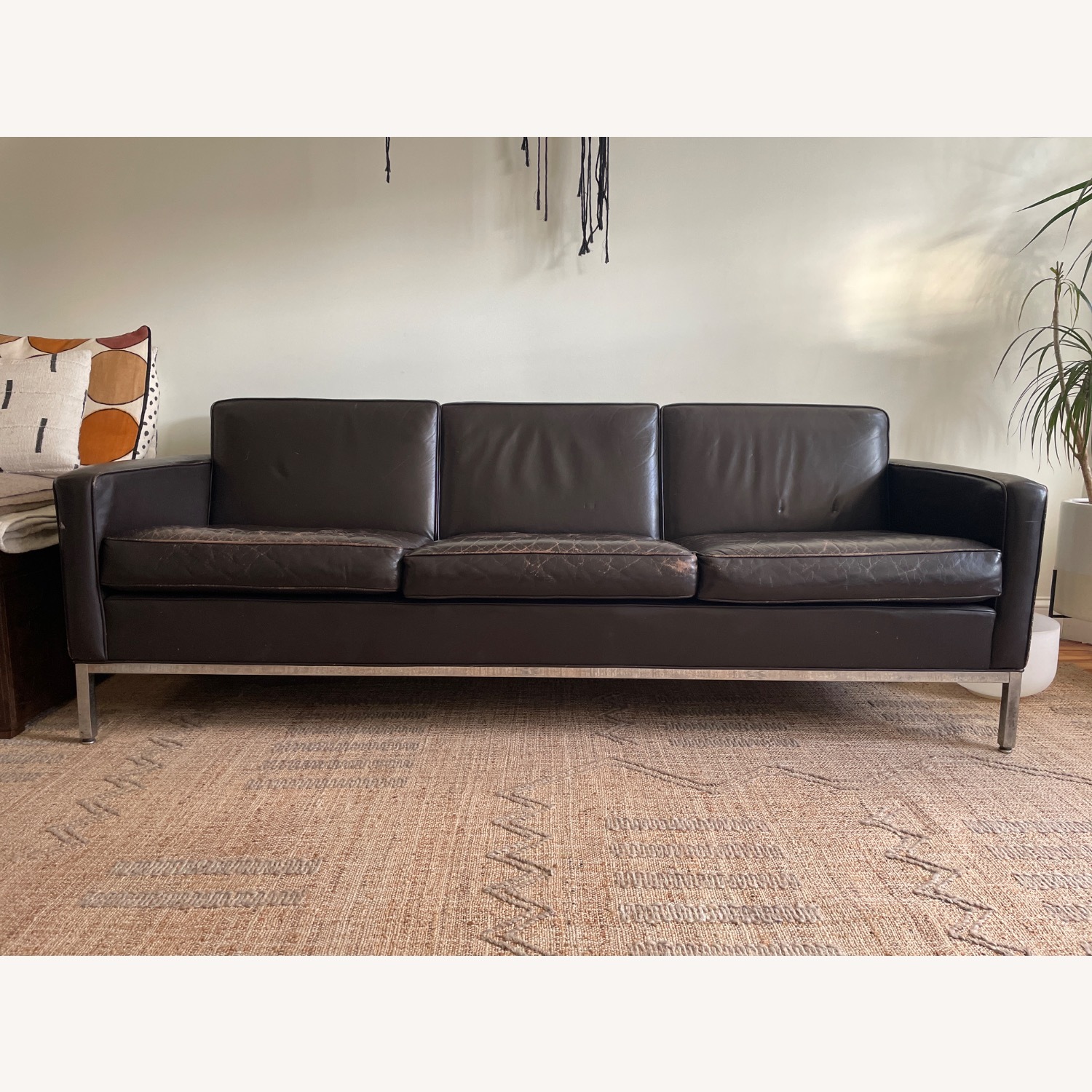 Knoll Vintage Florence Leather Couch - image-1