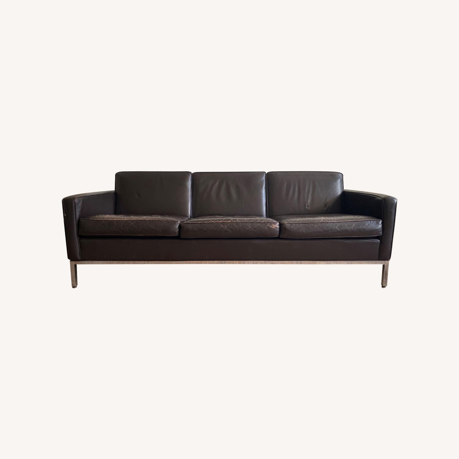 Knoll Vintage Florence Leather Couch - image-0