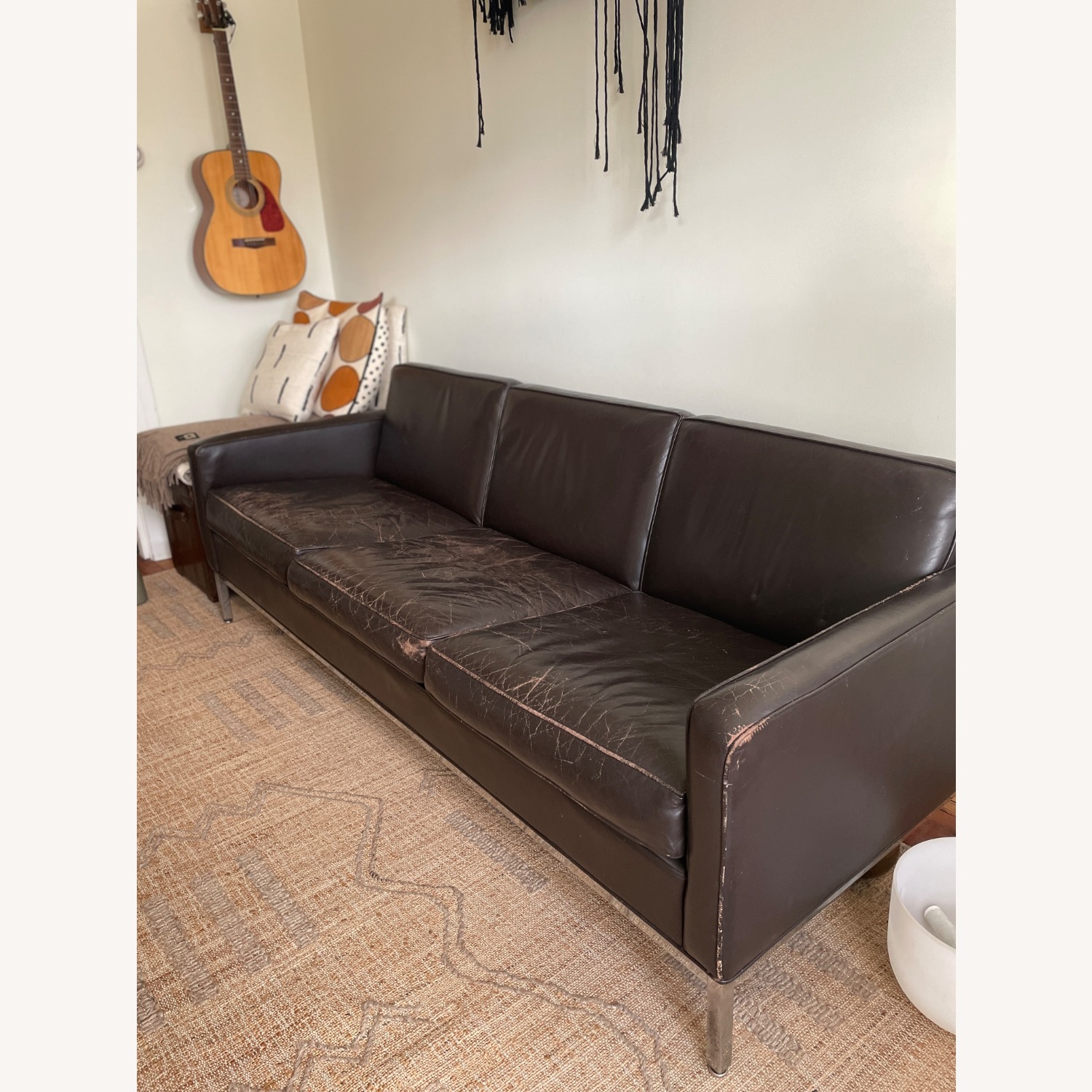 Knoll Vintage Florence Leather Couch - image-2