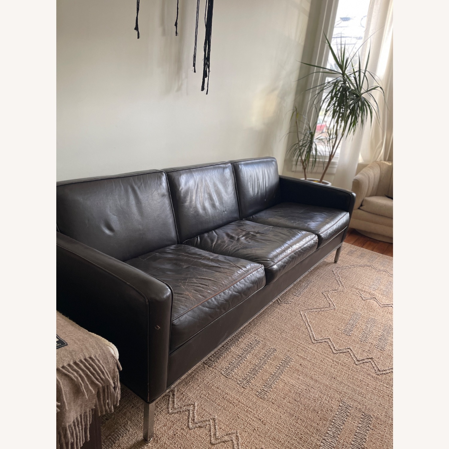 Knoll Vintage Florence Leather Couch - image-3