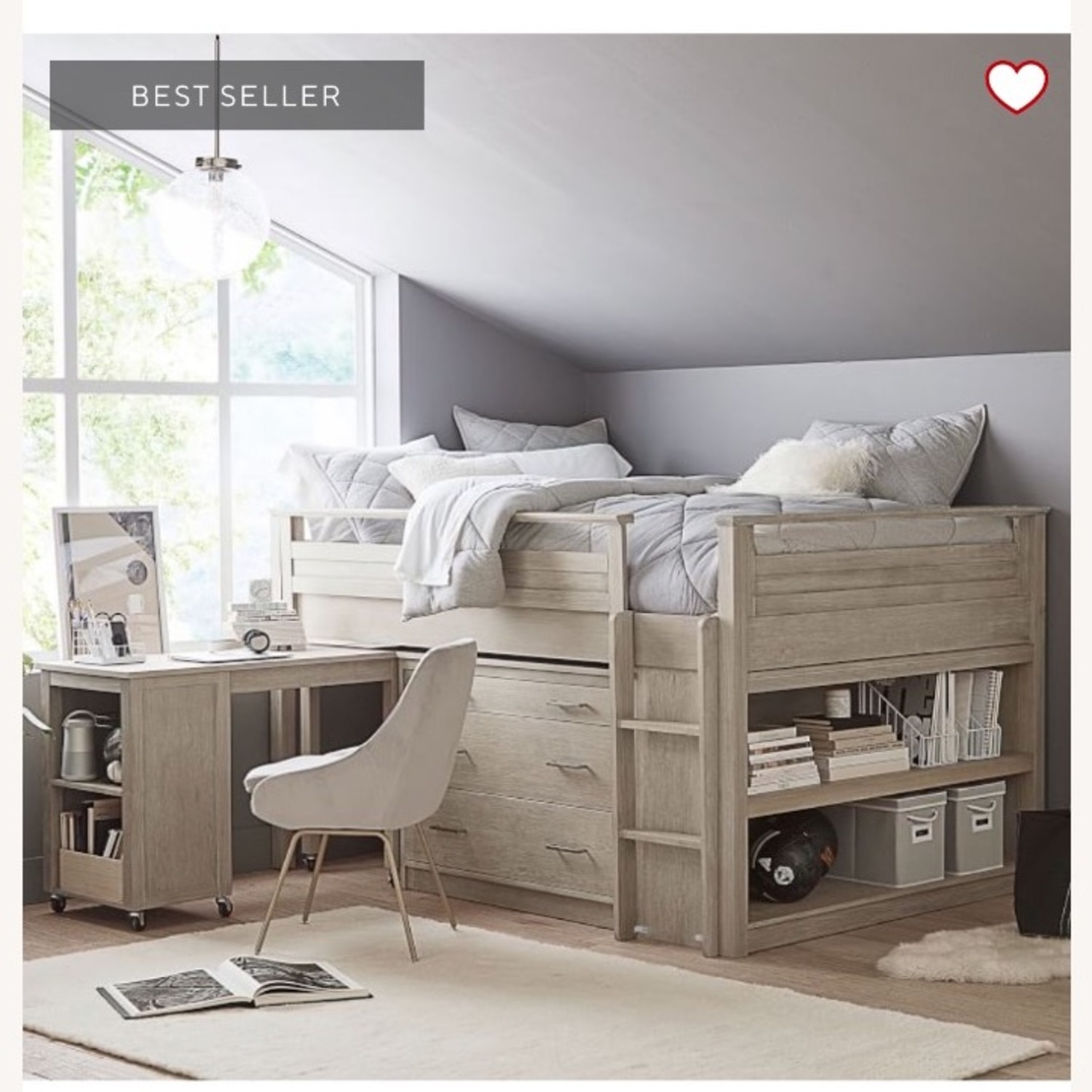 Pottery Barn Teen Sleep and Study Loft Bed Set - image-3