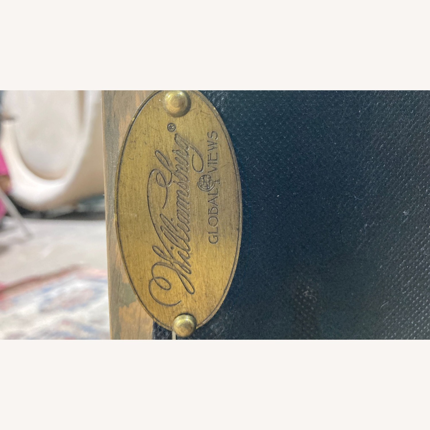 Pair of Global Views Williamsburg Leather Chairs - image-6