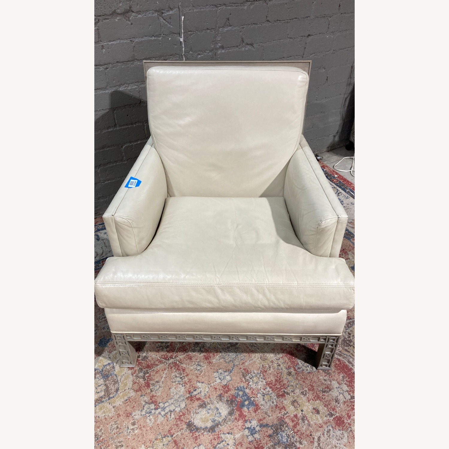 Pair of Global Views Williamsburg Leather Chairs - image-4