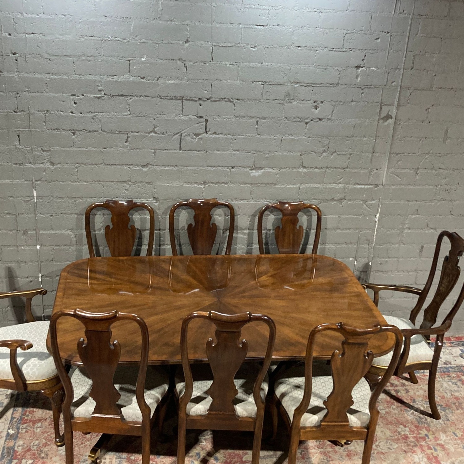 Drexel Heritage Georgian Banded Mahogany Double - image-1