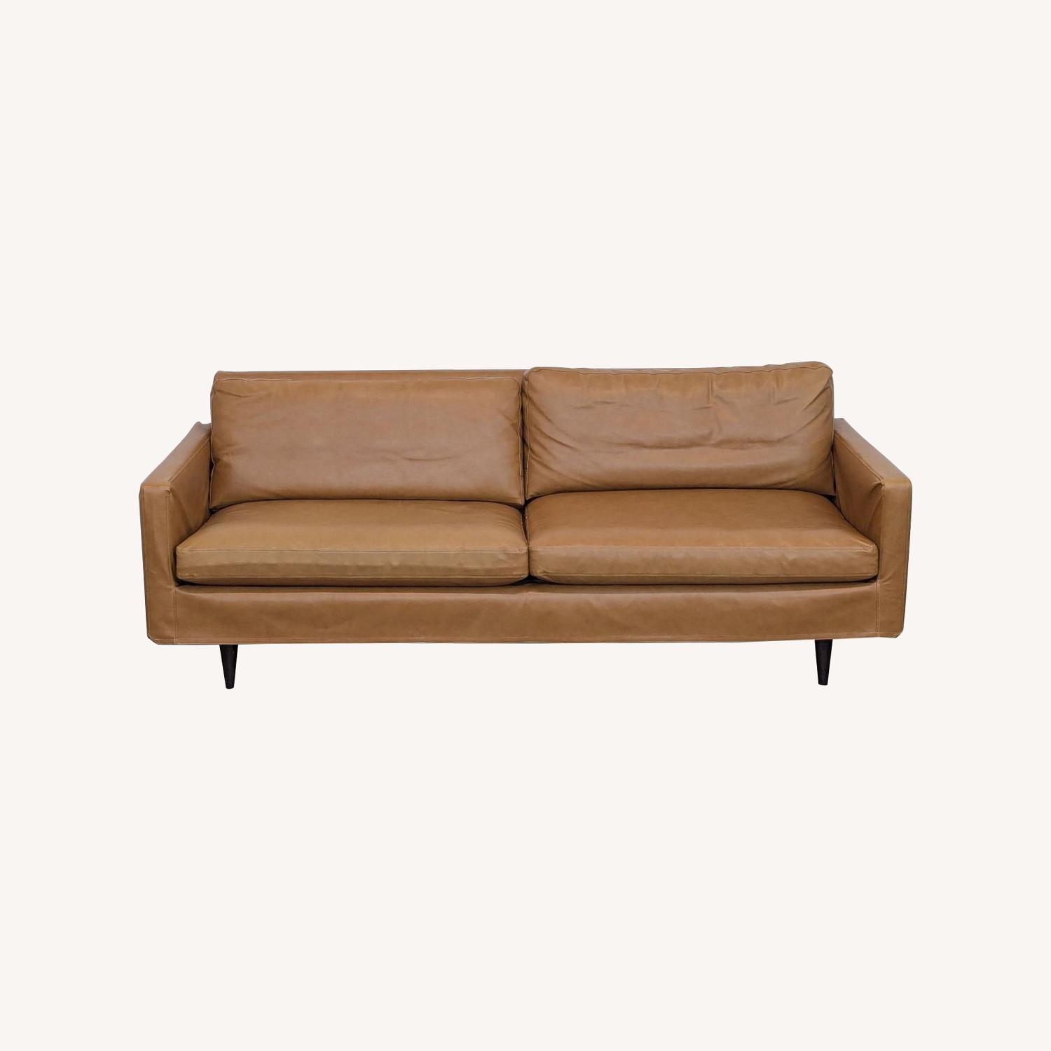 Crate & Barrel Petrie sofa with Custom Camel - image-0