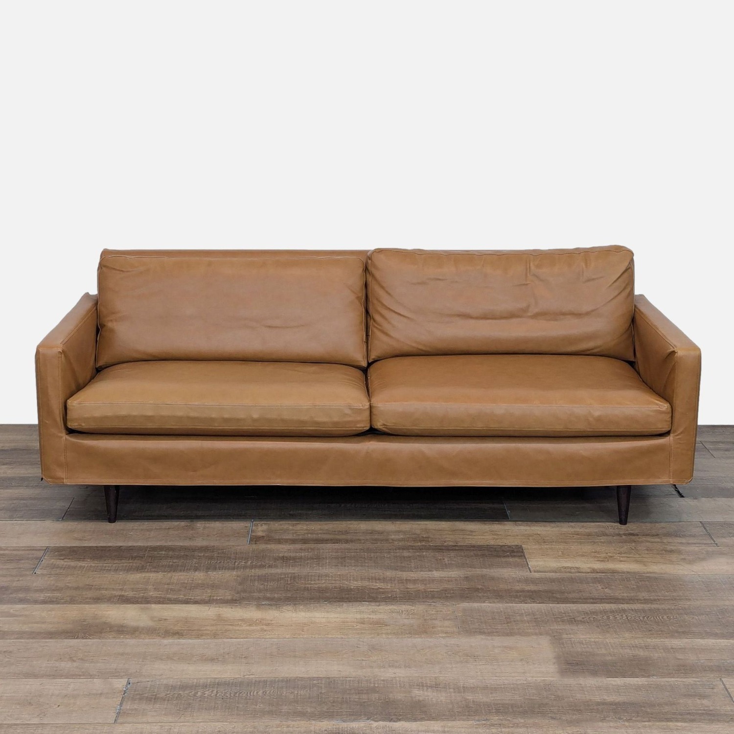 Crate & Barrel Petrie sofa with Custom Camel - image-4