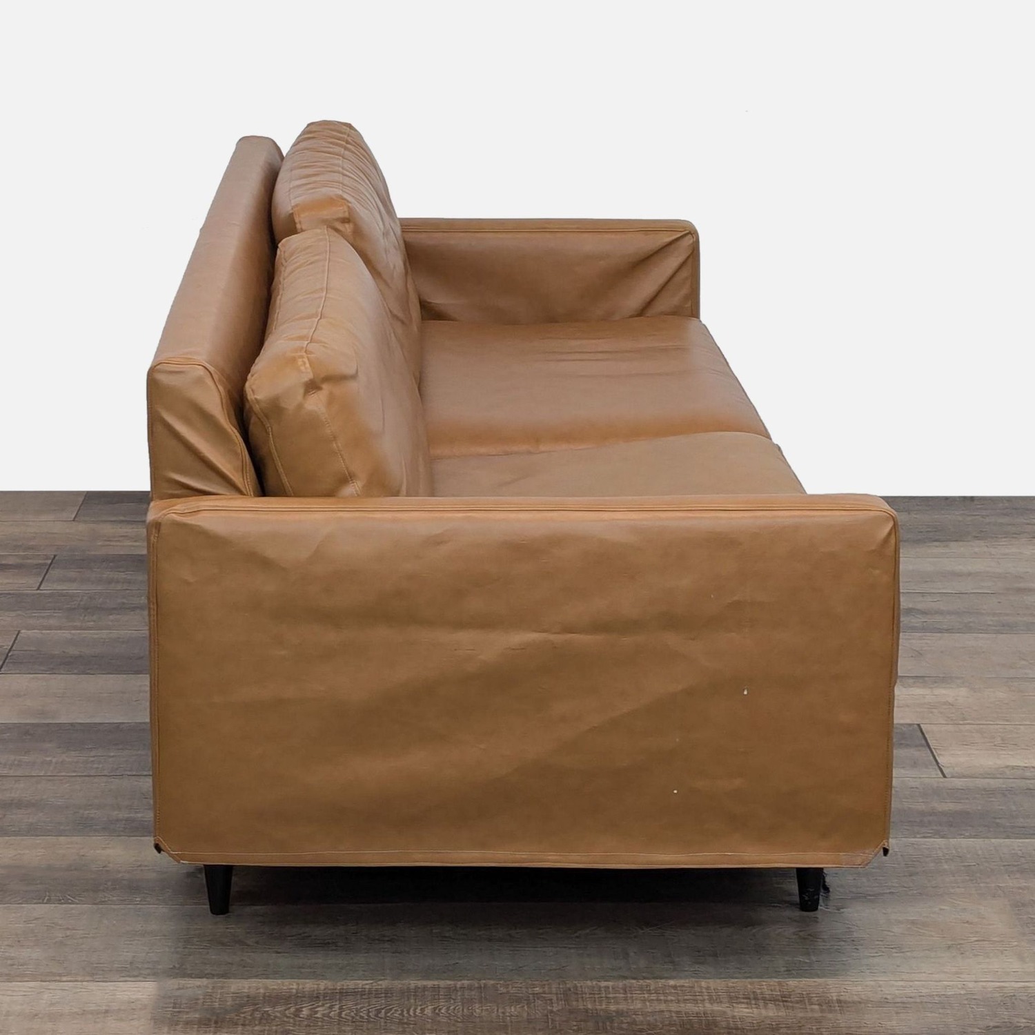 Crate & Barrel Petrie sofa with Custom Camel - image-6
