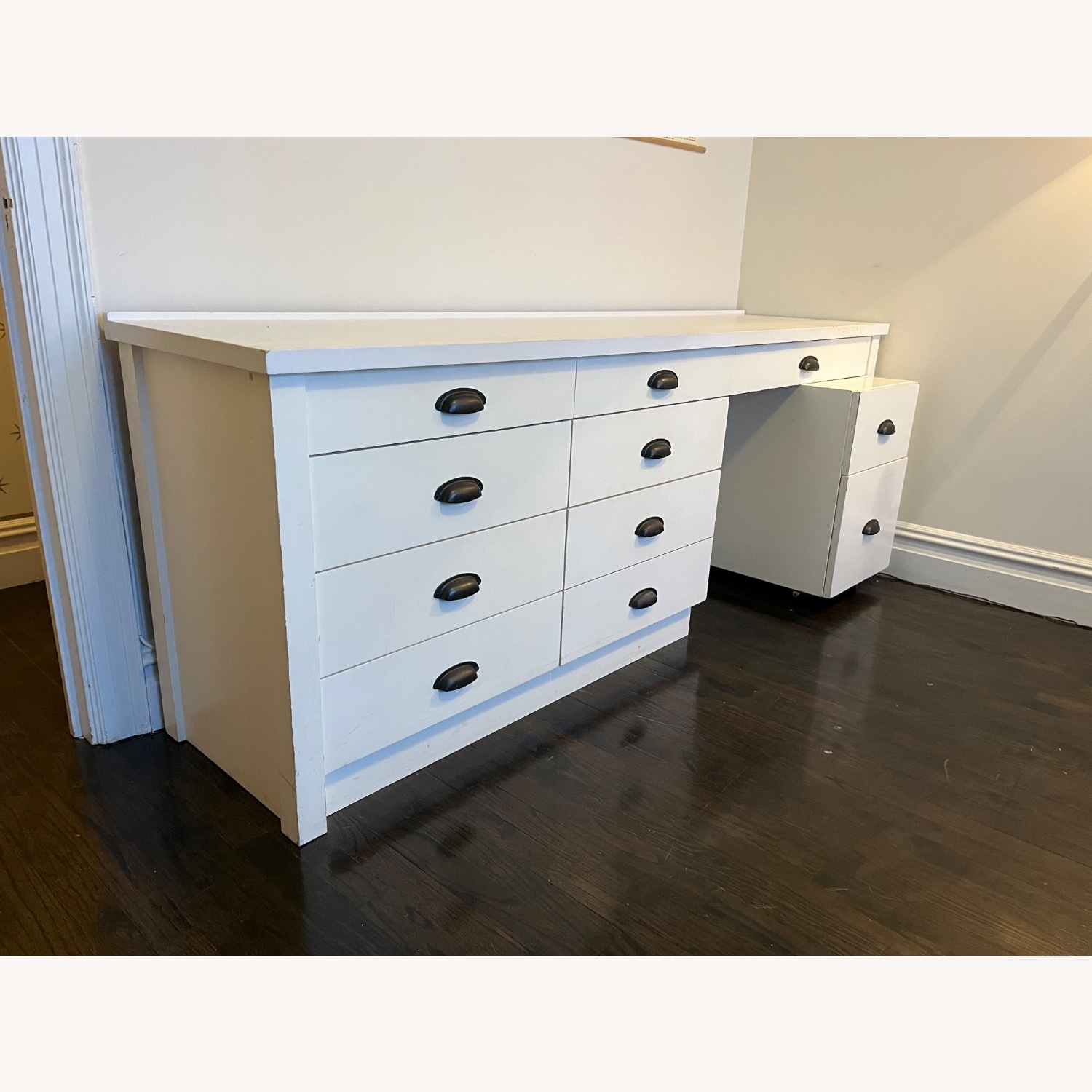 Pottery Barn Aubrey White Desk and File Cabinet - image-2