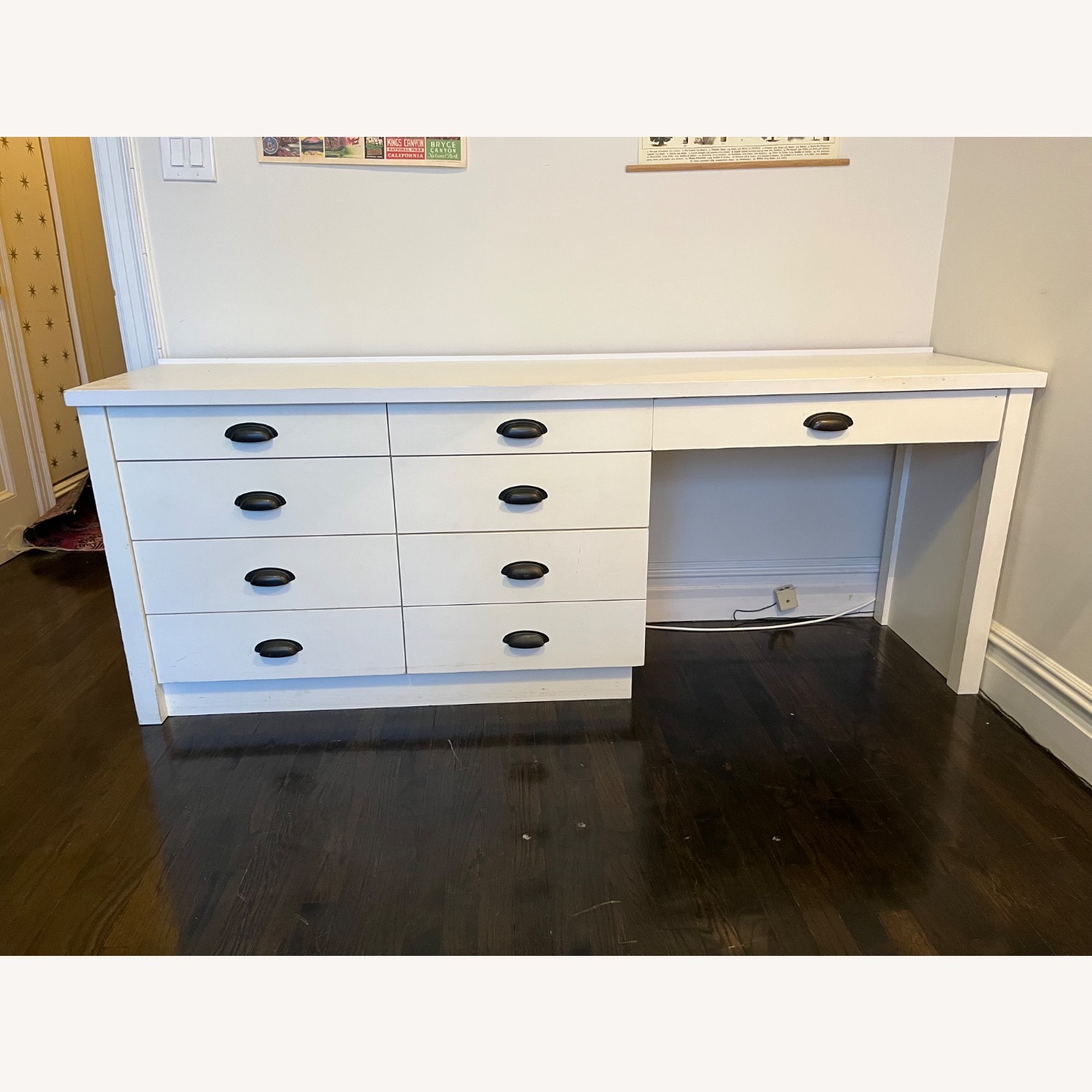 Pottery Barn Aubrey White Desk and File Cabinet - image-1