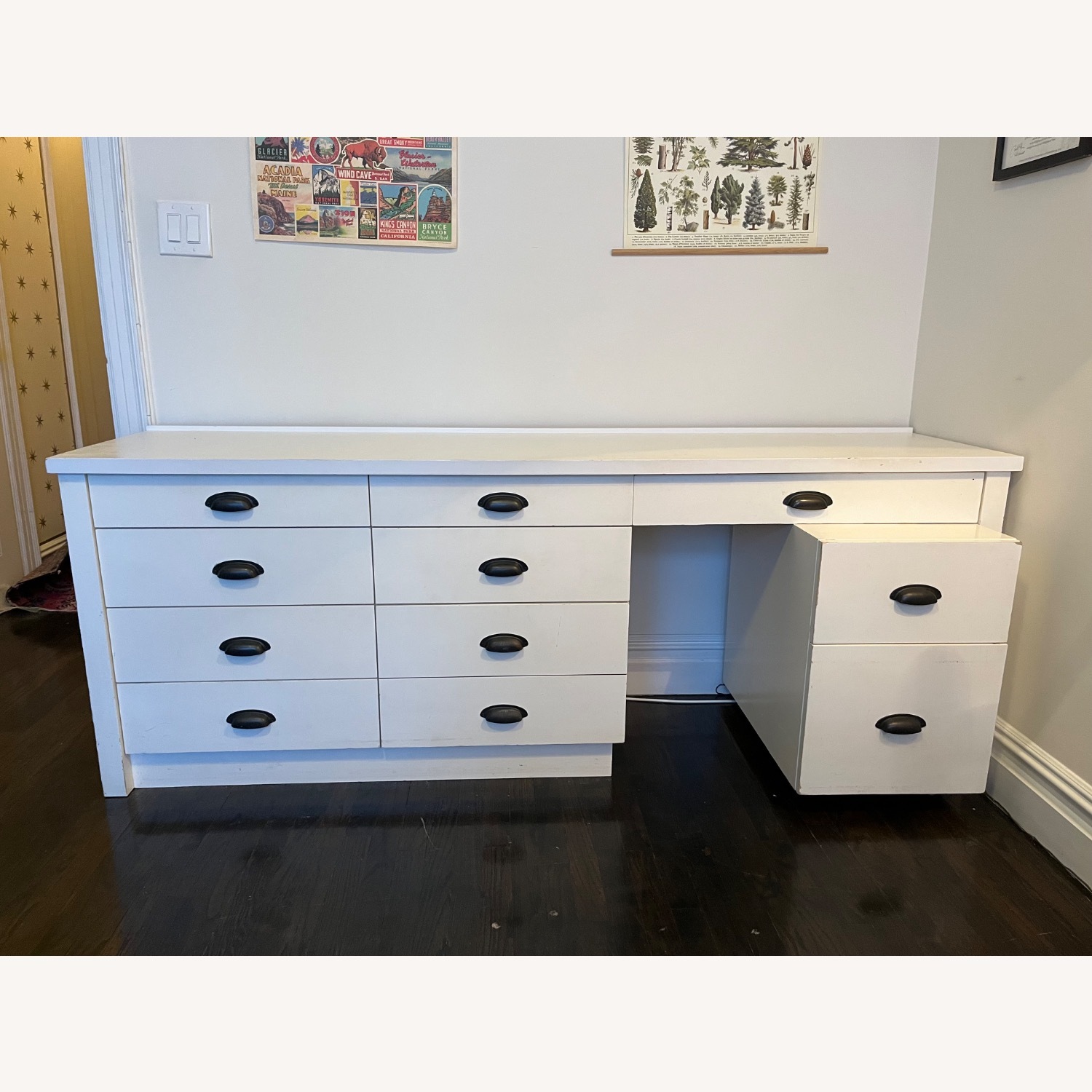 Pottery Barn Aubrey White Desk and File Cabinet - image-3