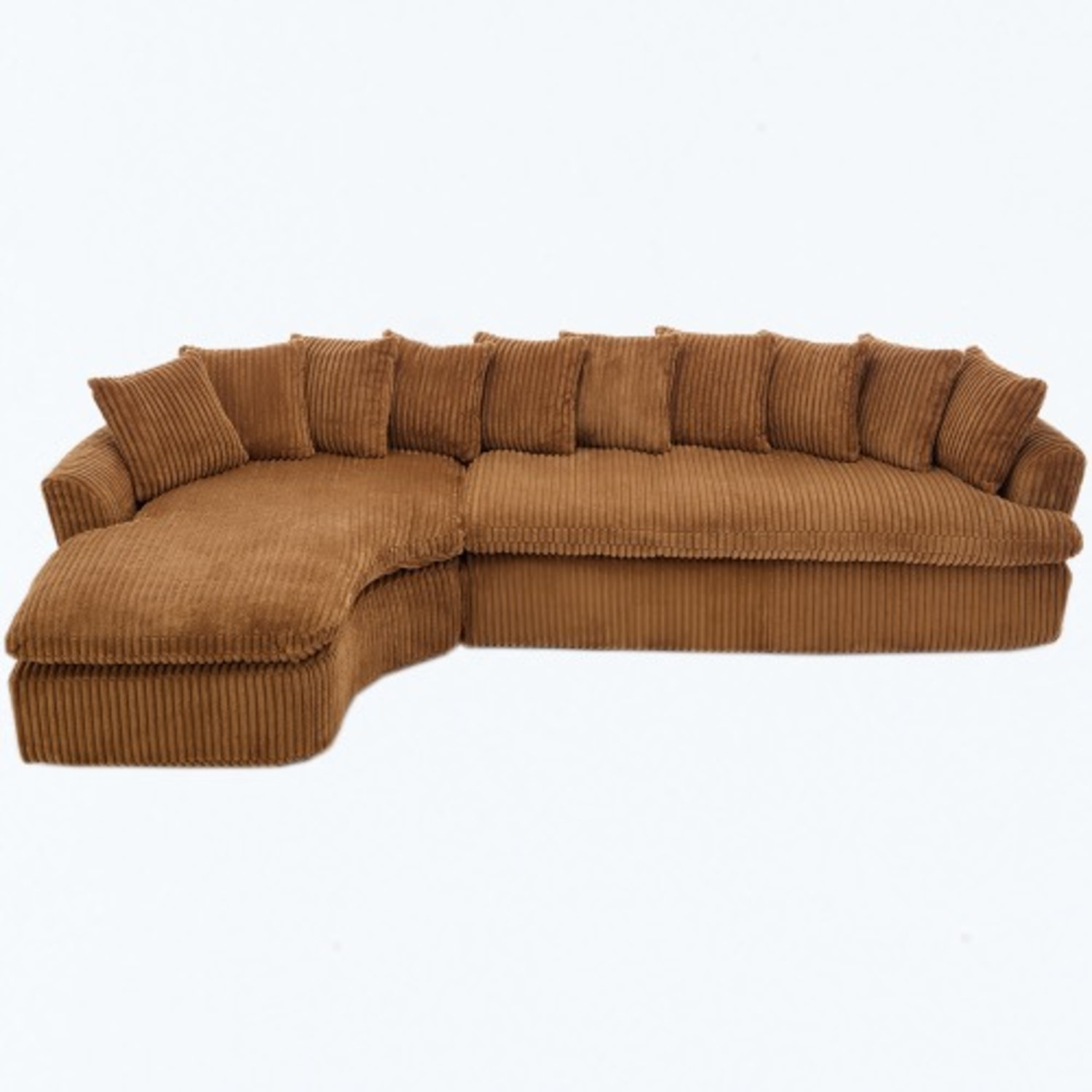 L-Shape Left Large Sectional Sofa, Brown - image-23