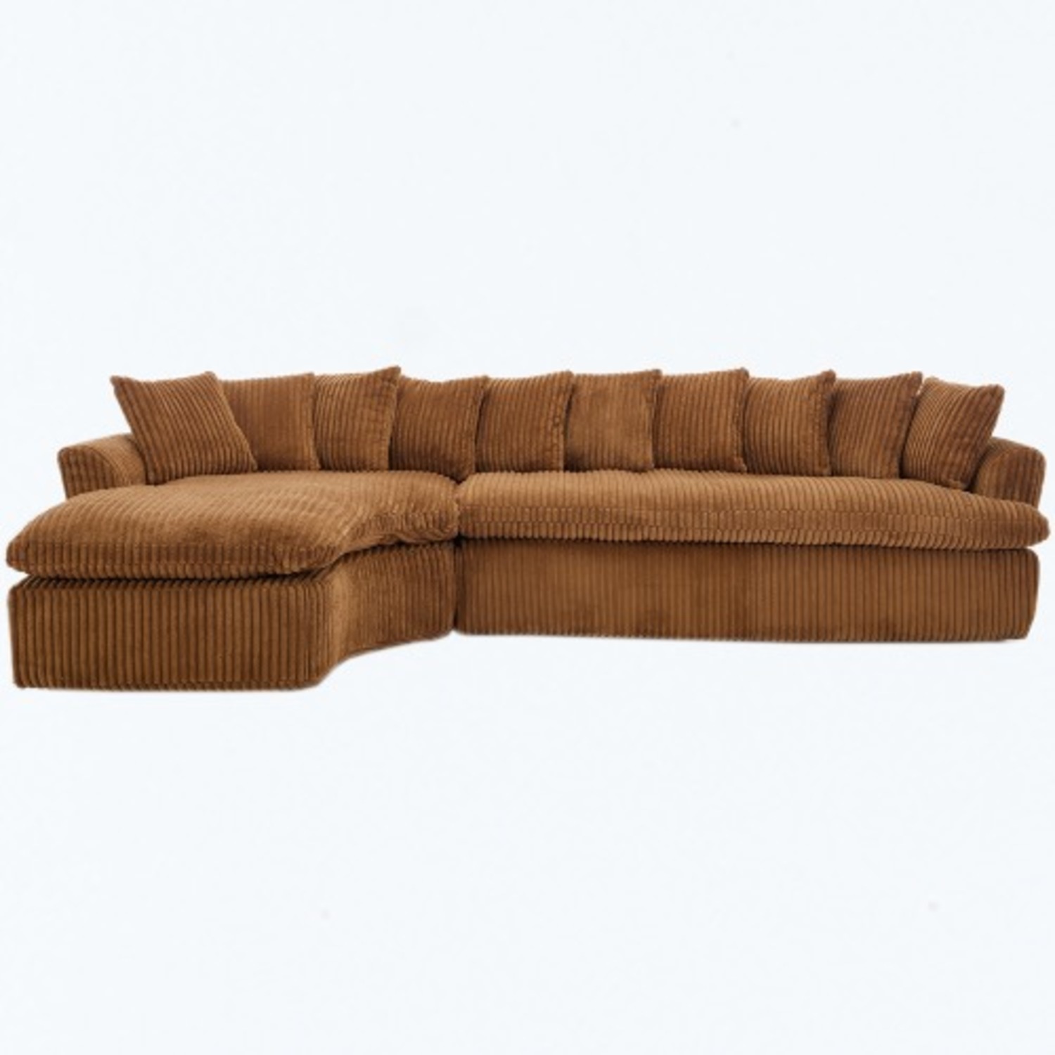 L-Shape Left Large Sectional Sofa, Brown - image-22
