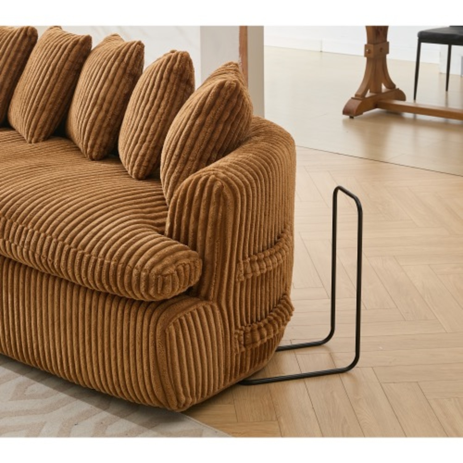 L-Shape Left Large Sectional Sofa, Brown - image-16