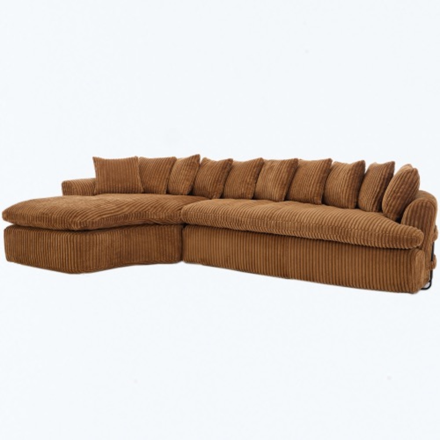 L-Shape Left Large Sectional Sofa, Brown - image-24