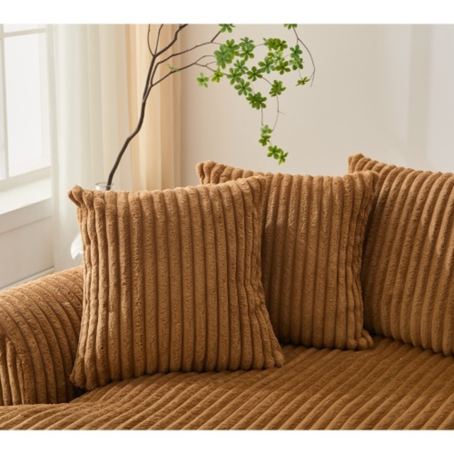 L-Shape Left Large Sectional Sofa, Brown - image-15