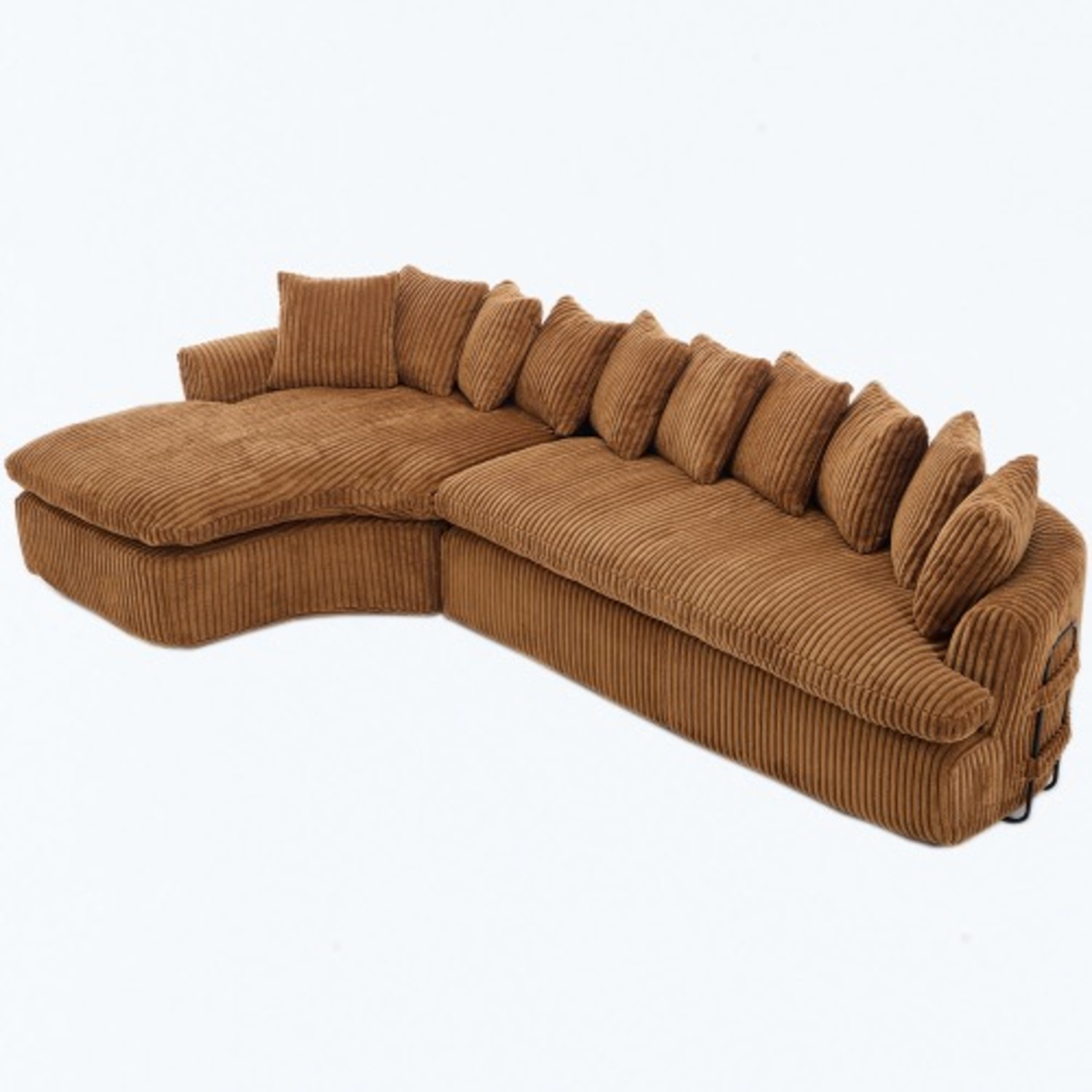 L-Shape Left Large Sectional Sofa, Brown - image-21