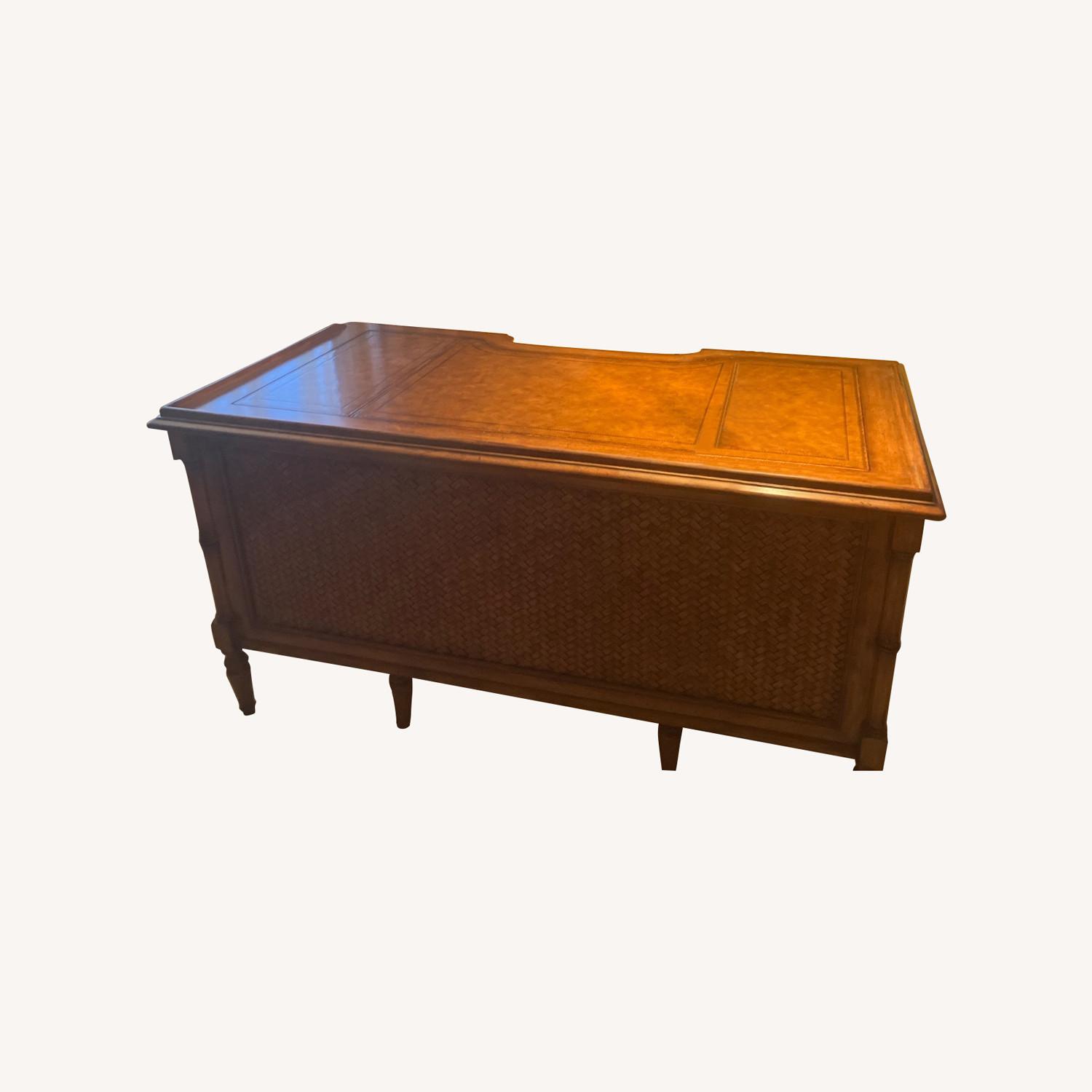 Tommy Bahama Leather Top Executive Desk - image-0