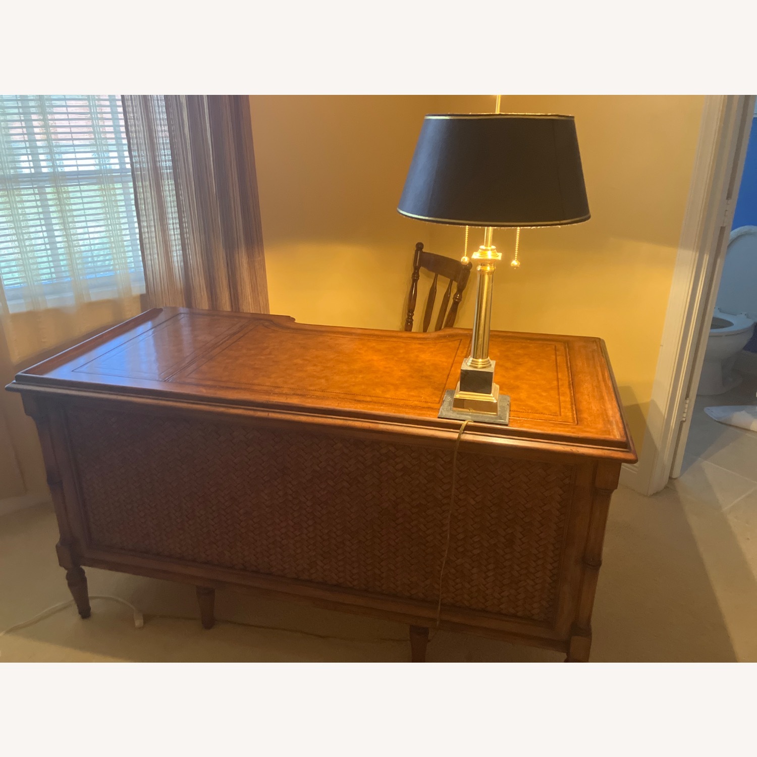 Tommy Bahama Leather Top Executive Desk - image-1