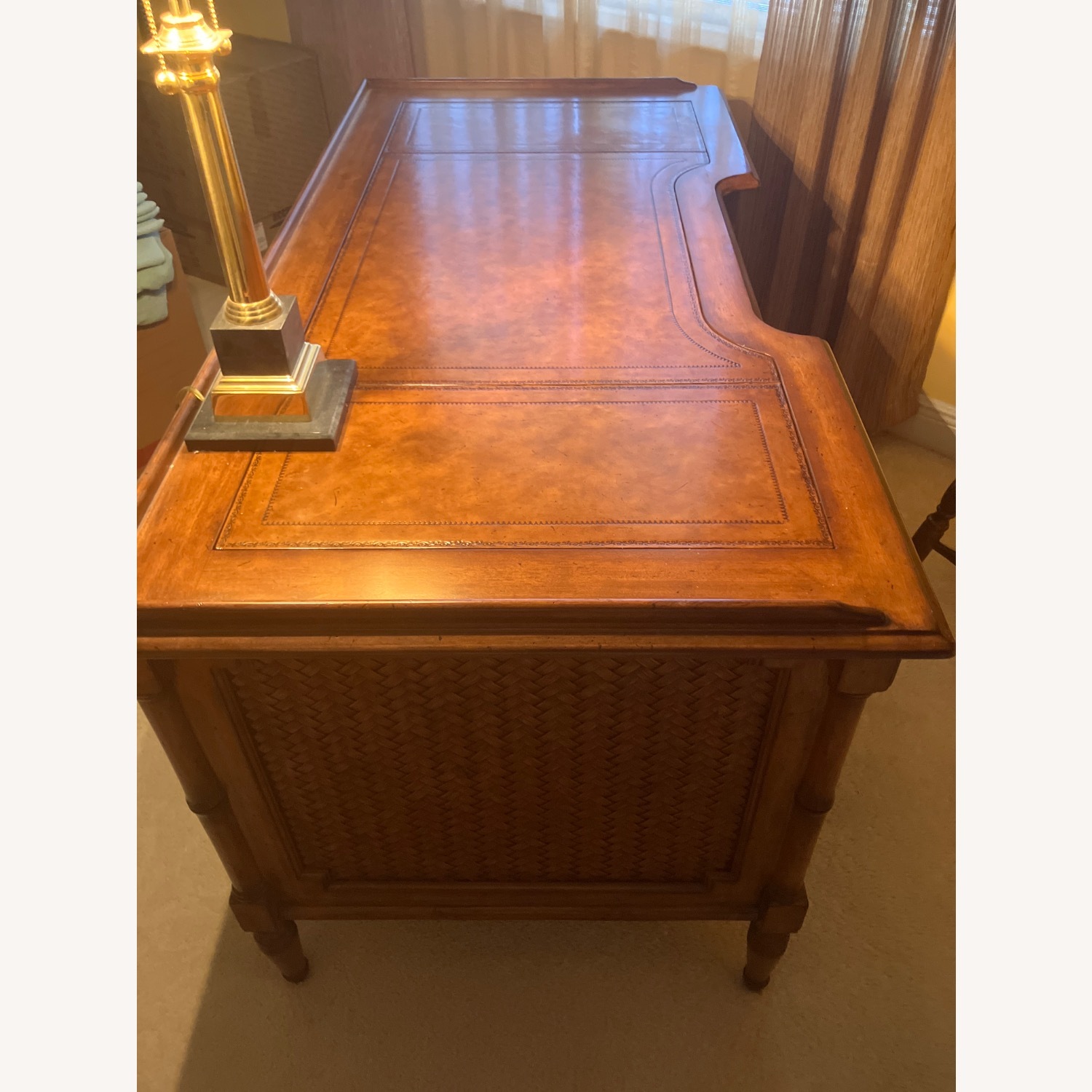 Tommy Bahama Leather Top Executive Desk - image-3