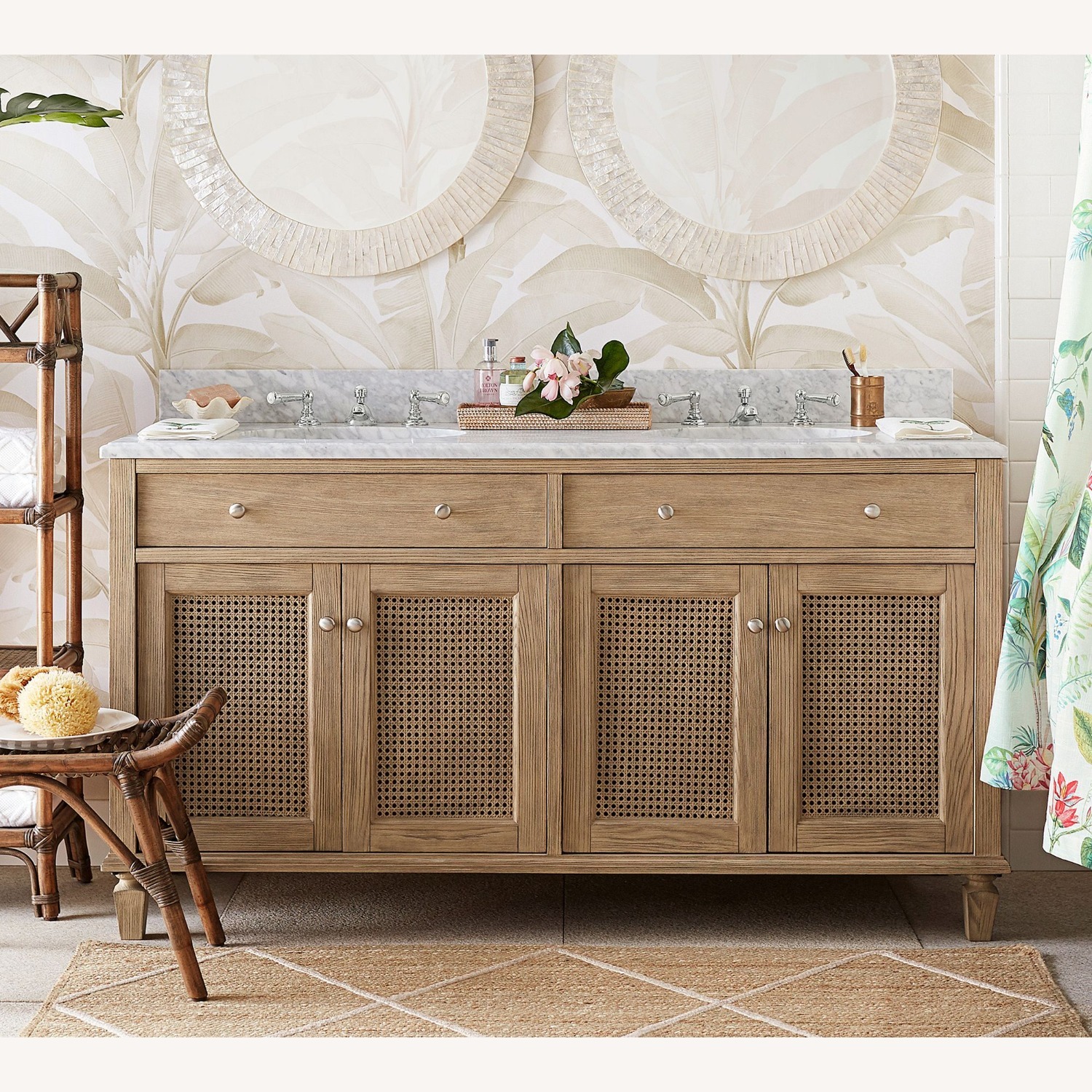 Pottery Barn Sausalito 60" Double Sink Bath Vanity - image-1