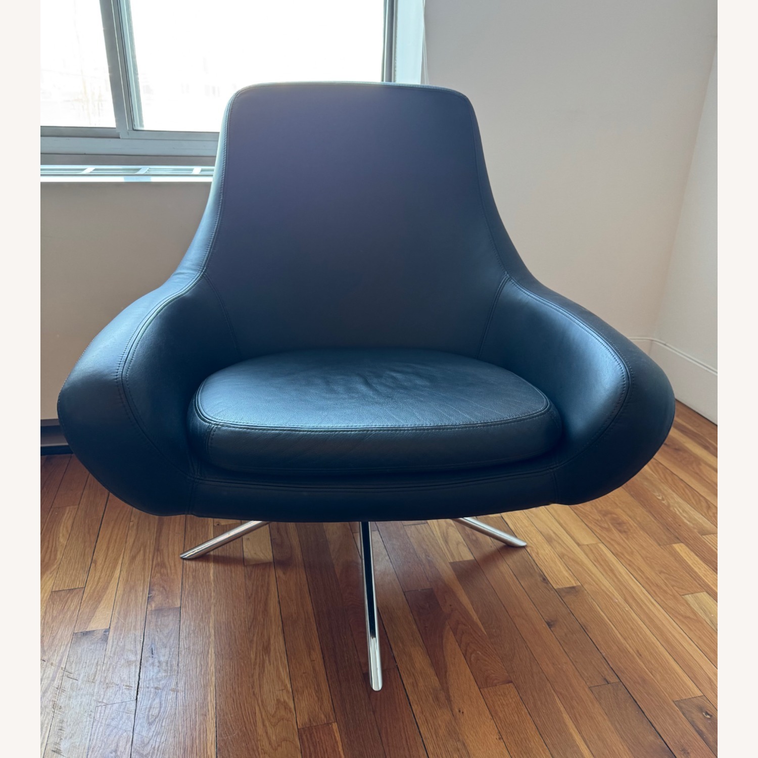 Design Within Reach Noomi Leather & Chrome Armchairs - image-3