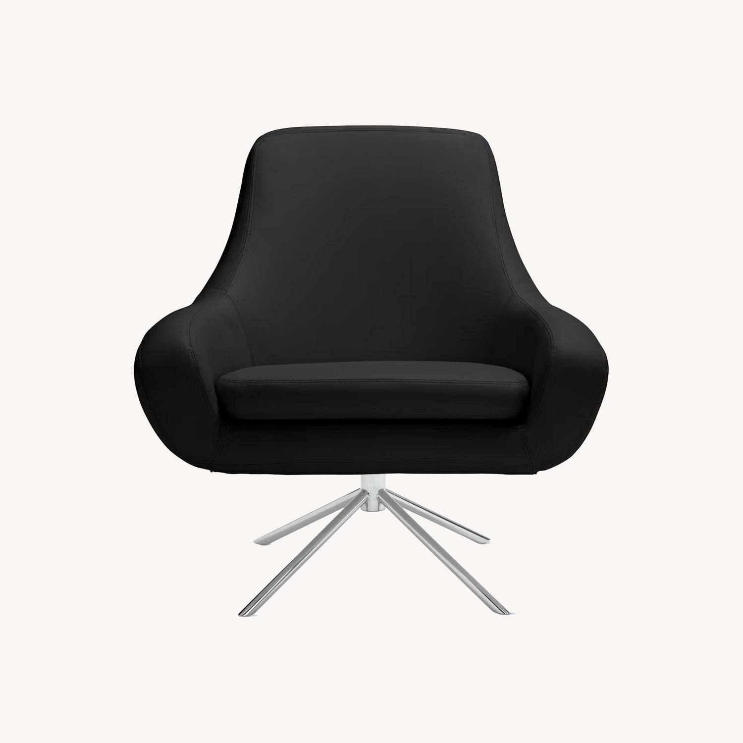 Design Within Reach Noomi Leather & Chrome Armchairs - image-0