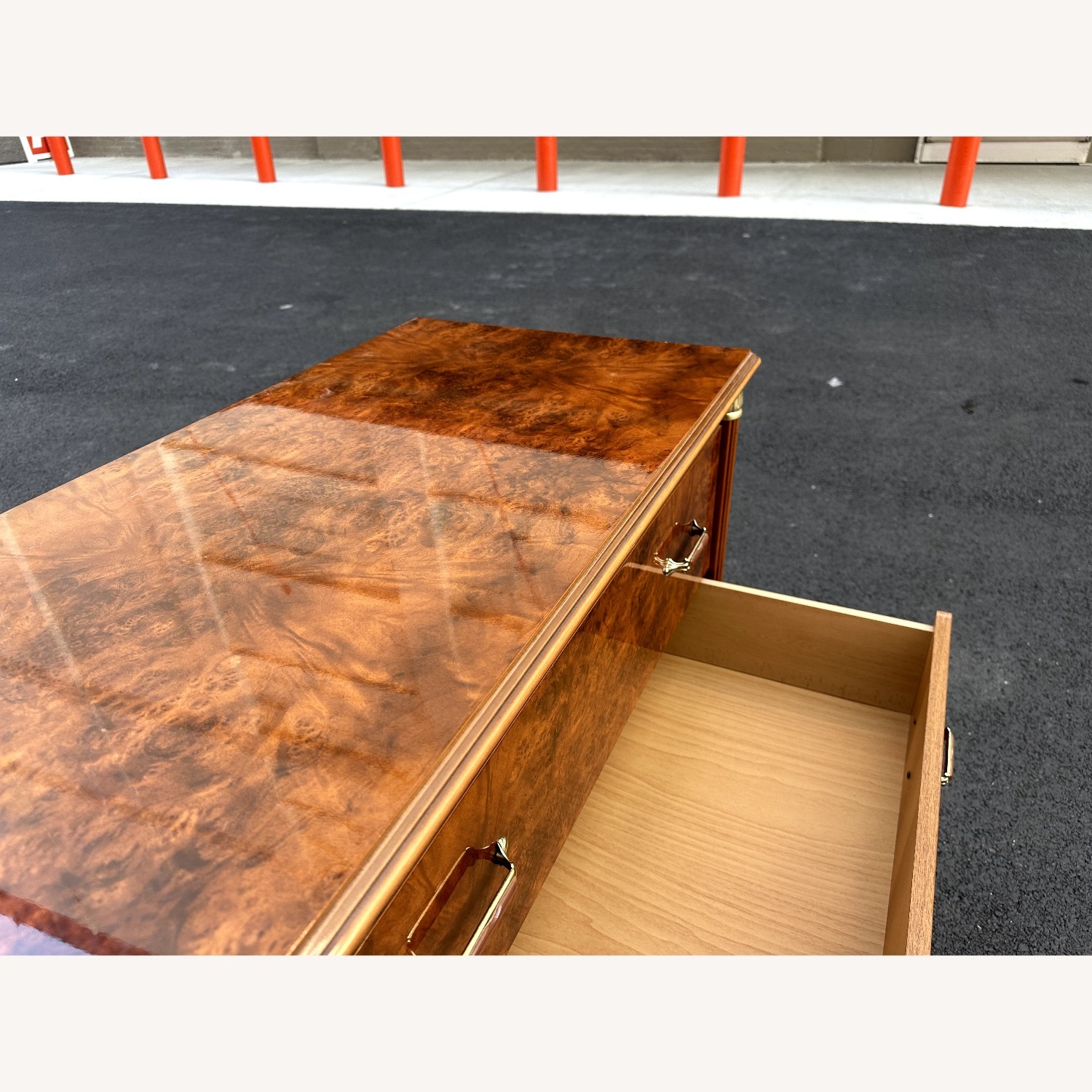 Italian Amboyna Burlwood Dresser with Mirror - image-2