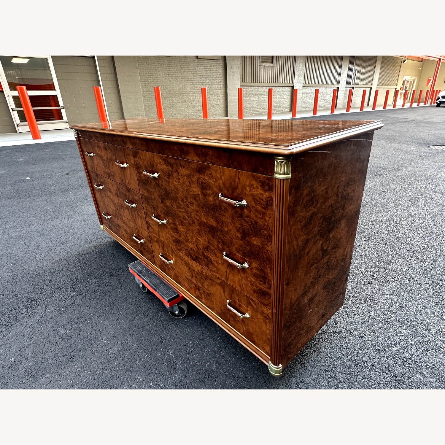Italian Amboyna Burlwood Dresser with Mirror - image-7