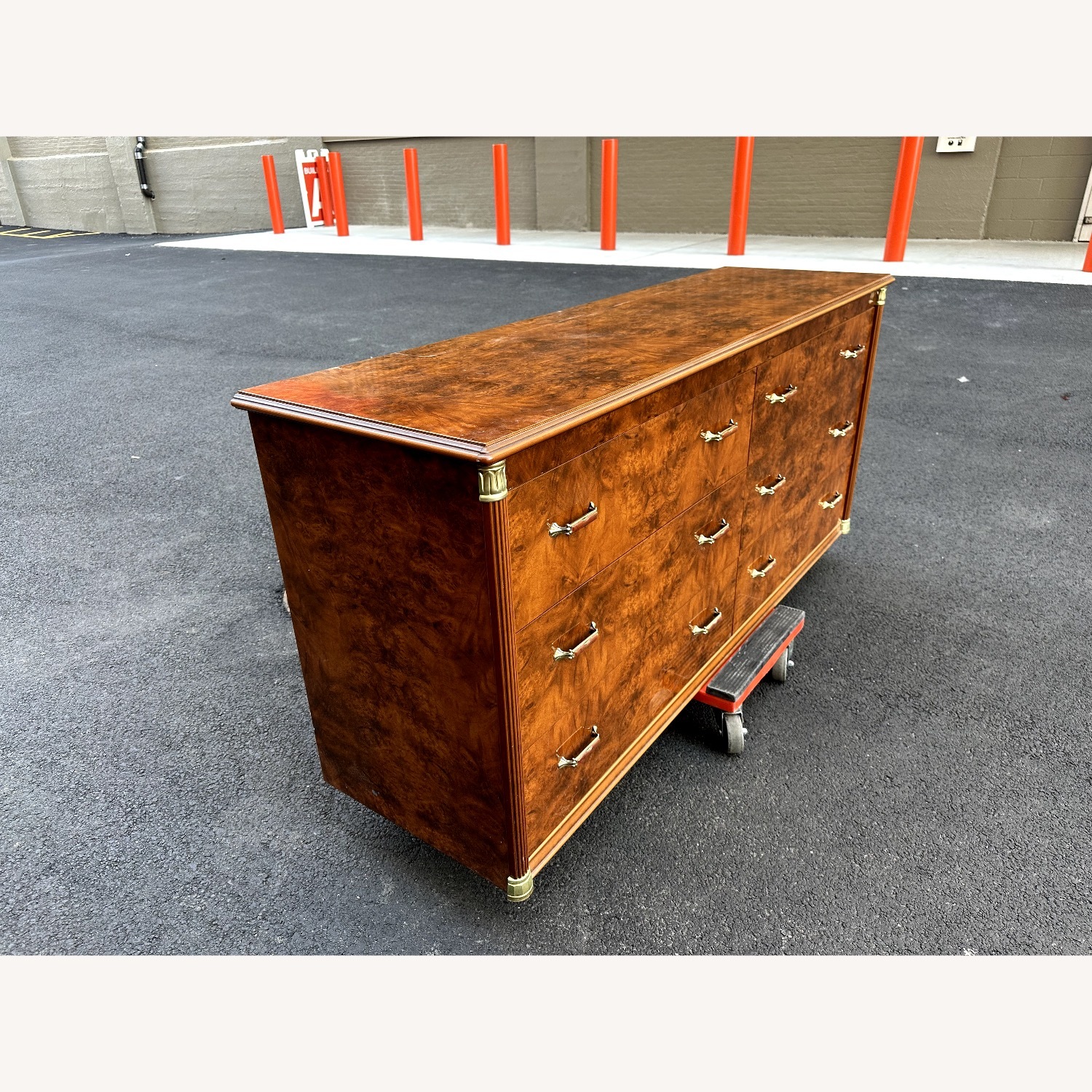 Italian Amboyna Burlwood Dresser with Mirror - image-1