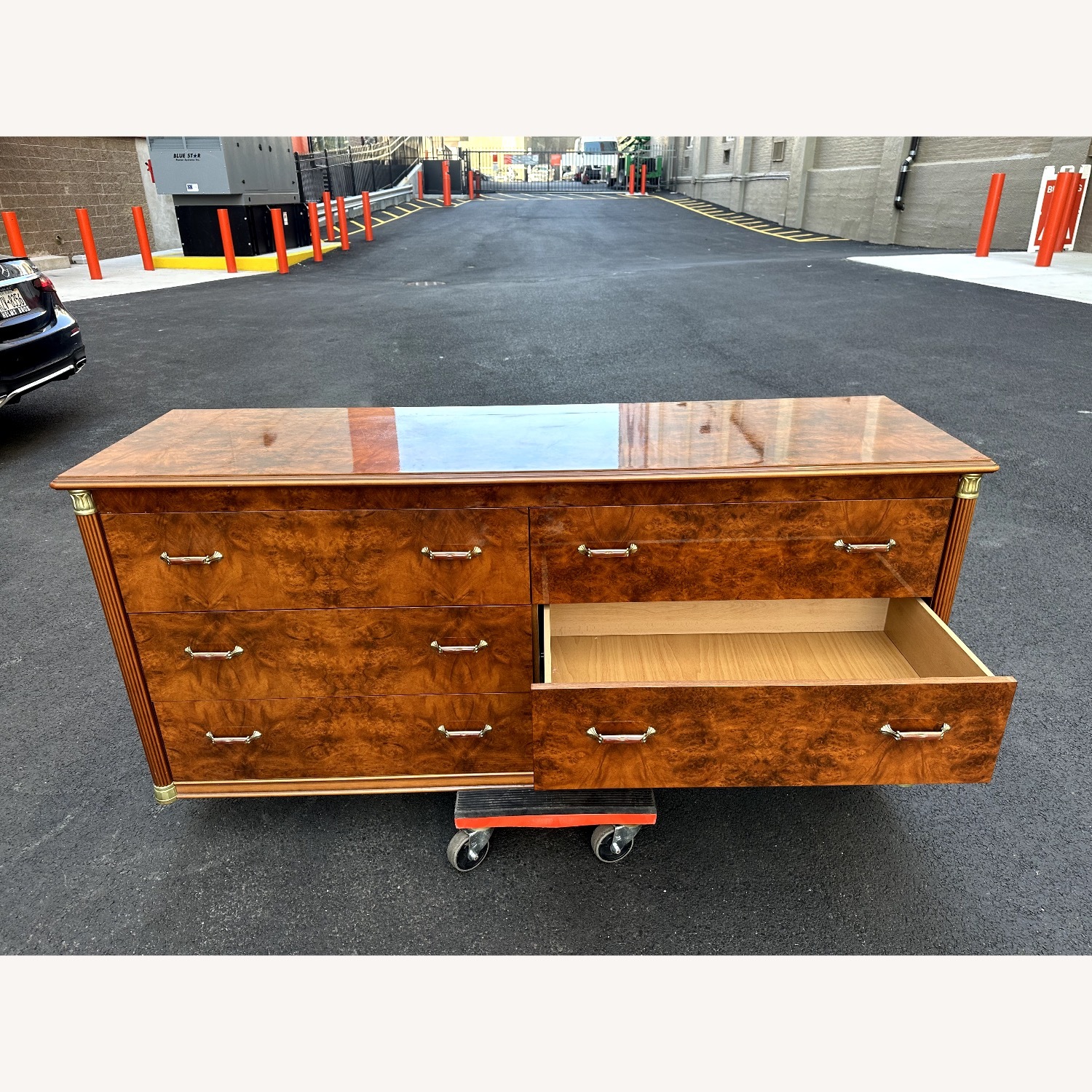 Italian Amboyna Burlwood Dresser with Mirror - image-3