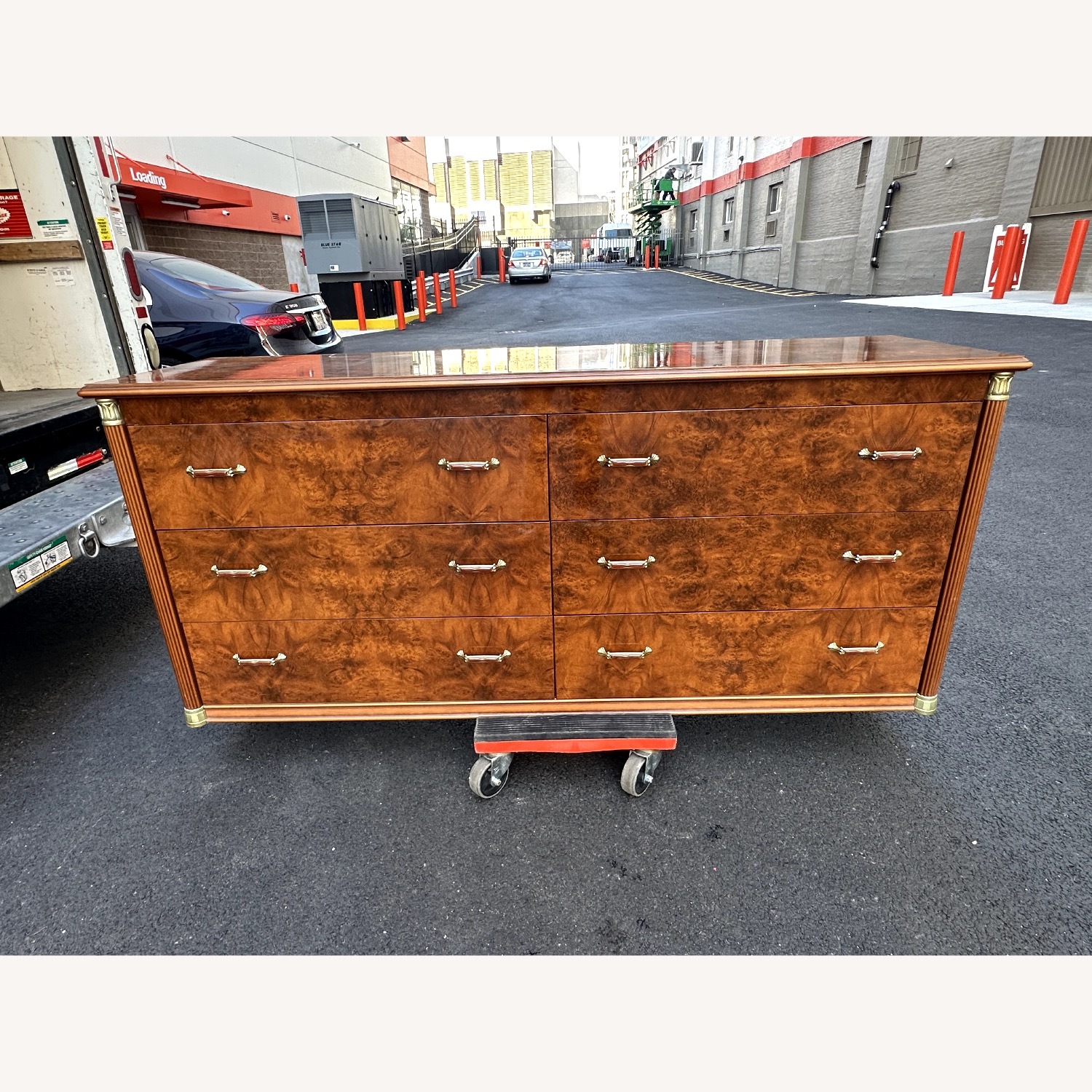 Italian Amboyna Burlwood Dresser with Mirror - image-5