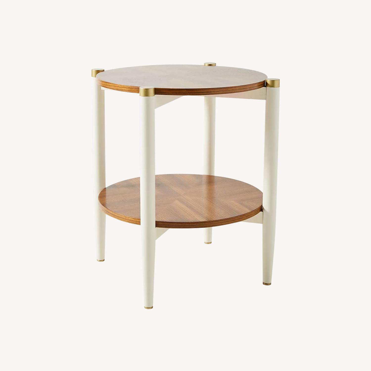 Anthropologie Geo-Marquetry Side Table - image-0