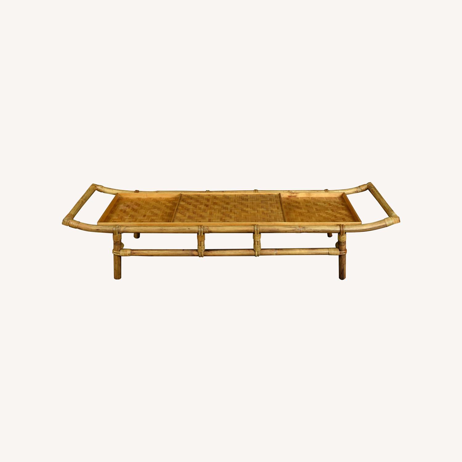 Ficks Reed 1950s Asian Modern Rattan Coffee Table - image-0