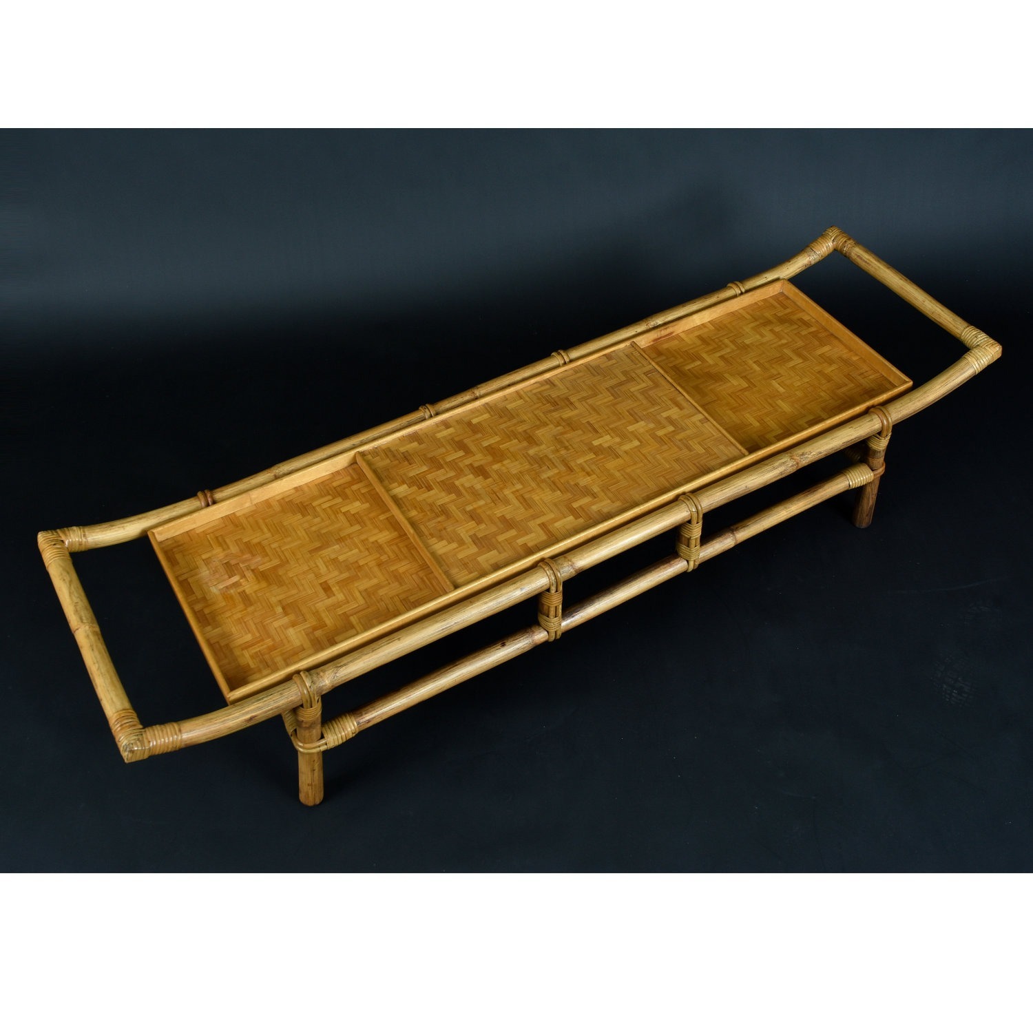 Ficks Reed 1950s Asian Modern Rattan Coffee Table - image-8